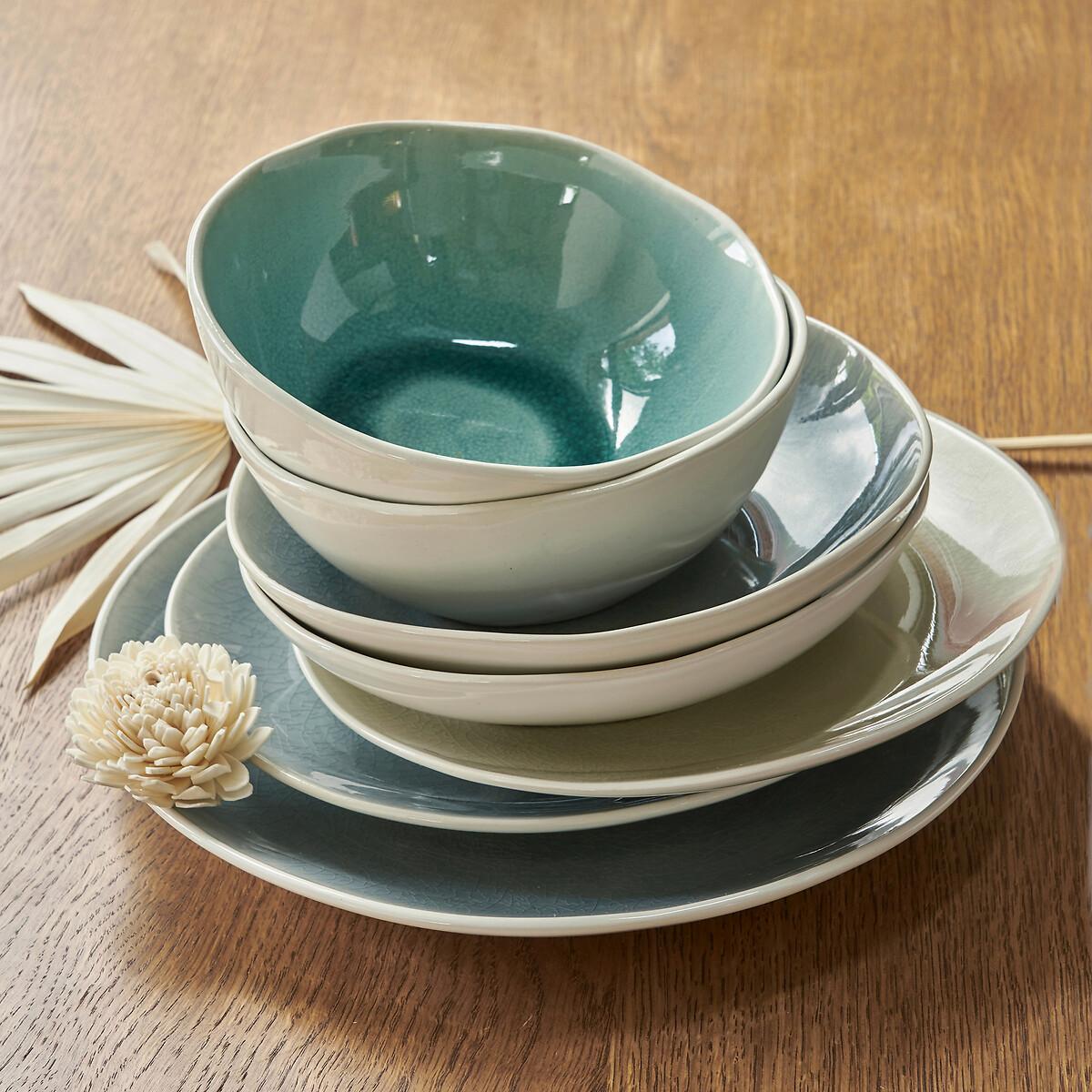 La Redoute Intérieurs 4er-Set Dessertteller Gogain mit Craquelé-Glasur