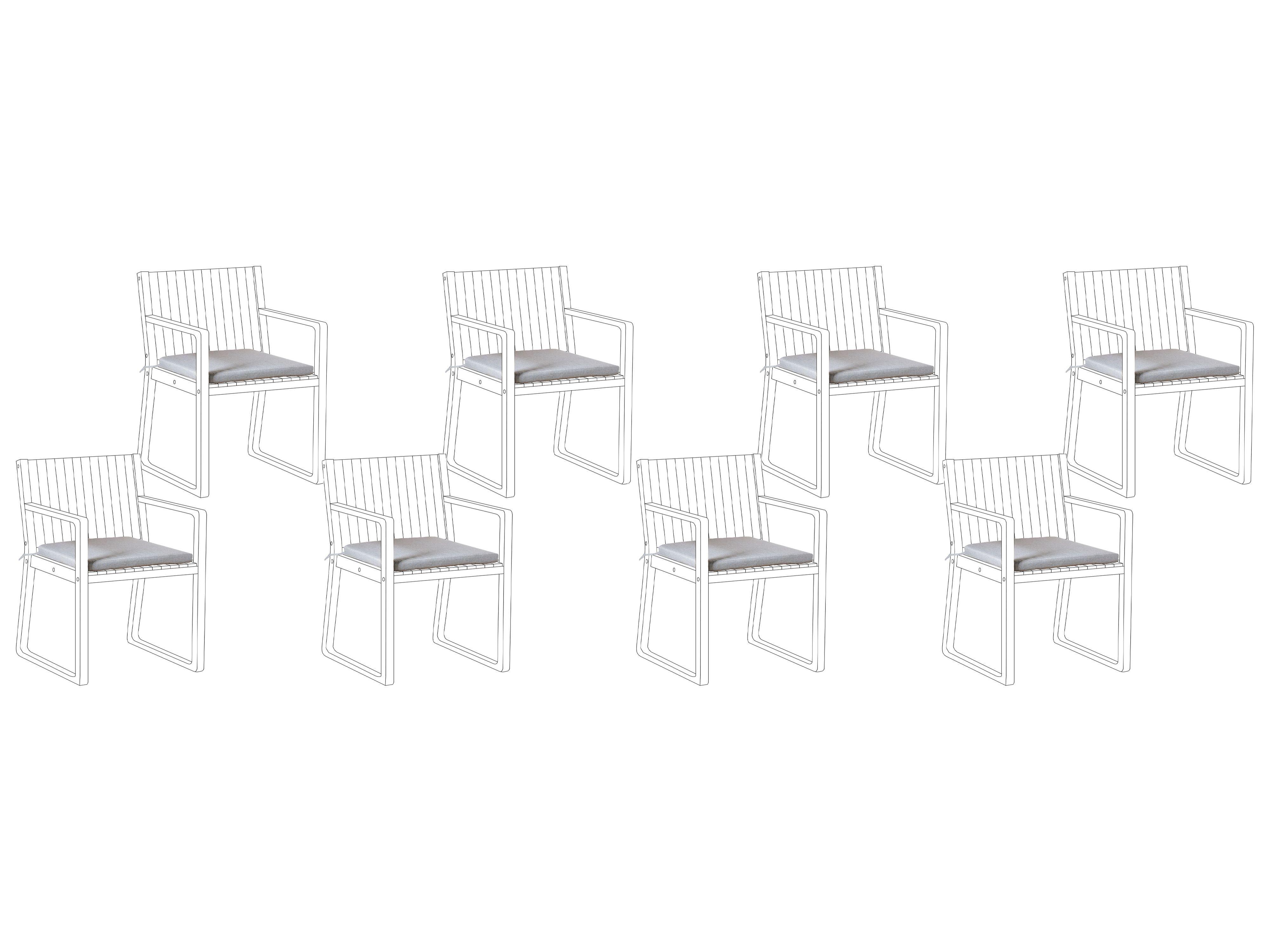 Beliani Gartenstuhlkissen 8er Set aus Kunstleinen Modern SASSARI PREMIUM