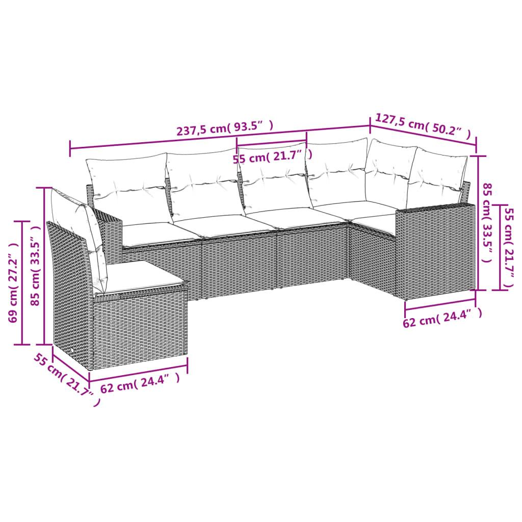 VidaXL Garten sofagarnitur poly-rattan