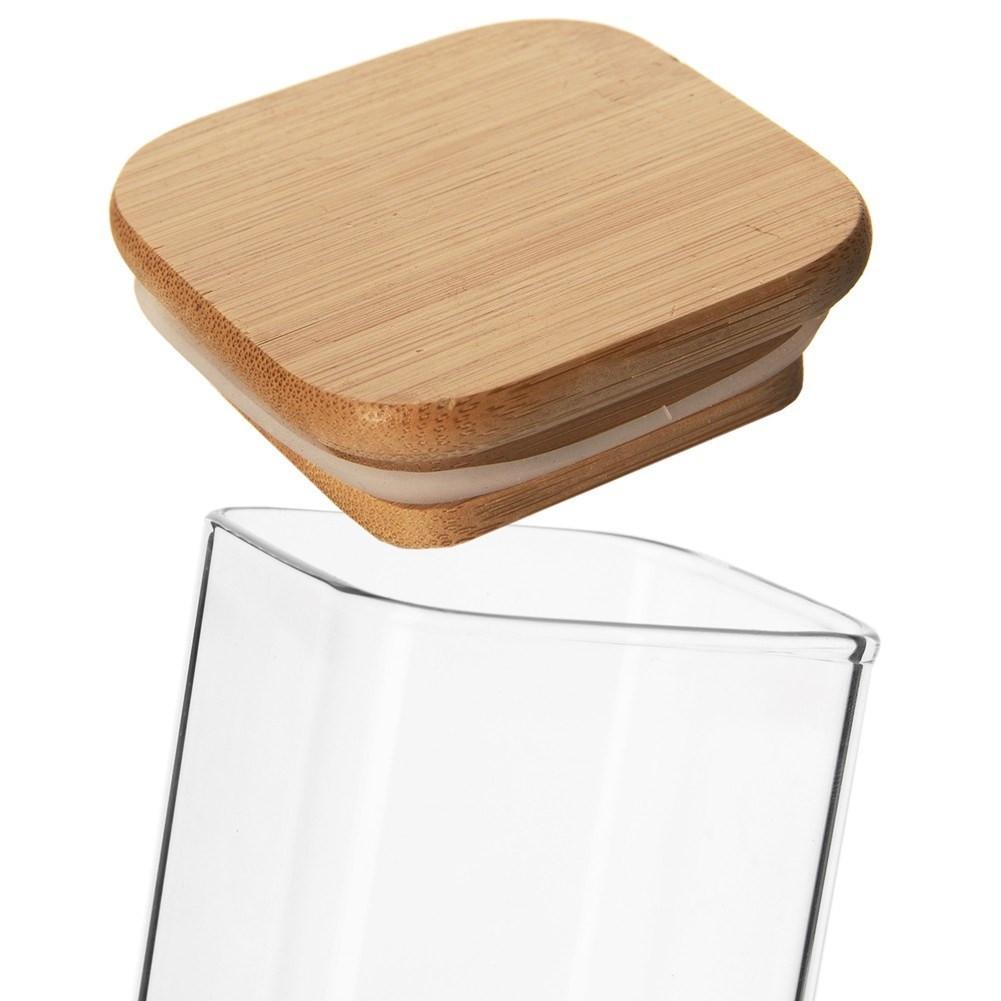 Orion Glasgefäß aus Borosilikatglas mit Bambusdeckel