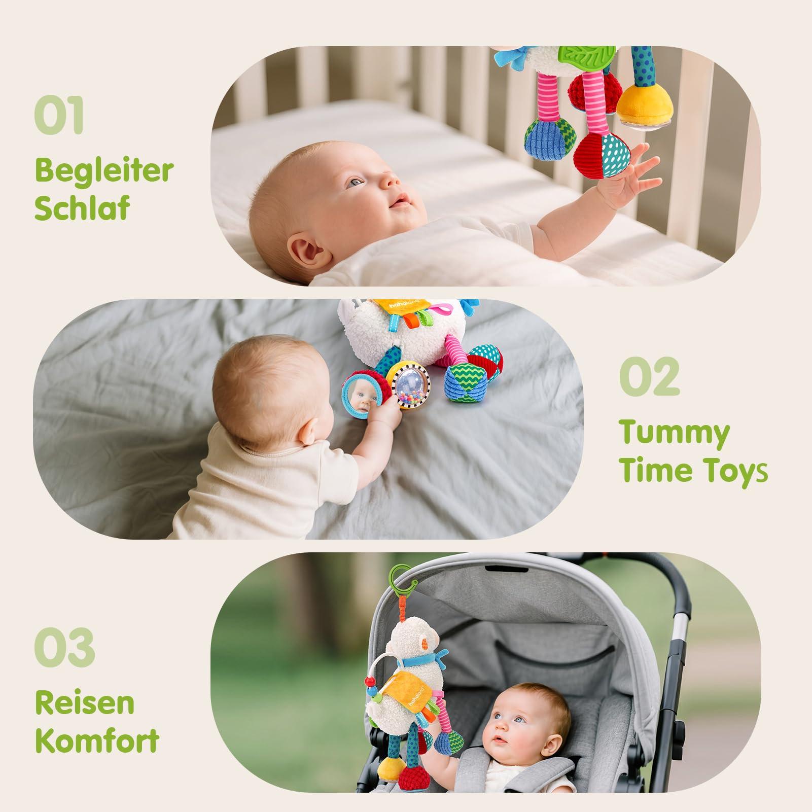 Activity-board Babyspielzeug Musik Plüschschaf, BPA-freier Beißring für Babyspielzeug