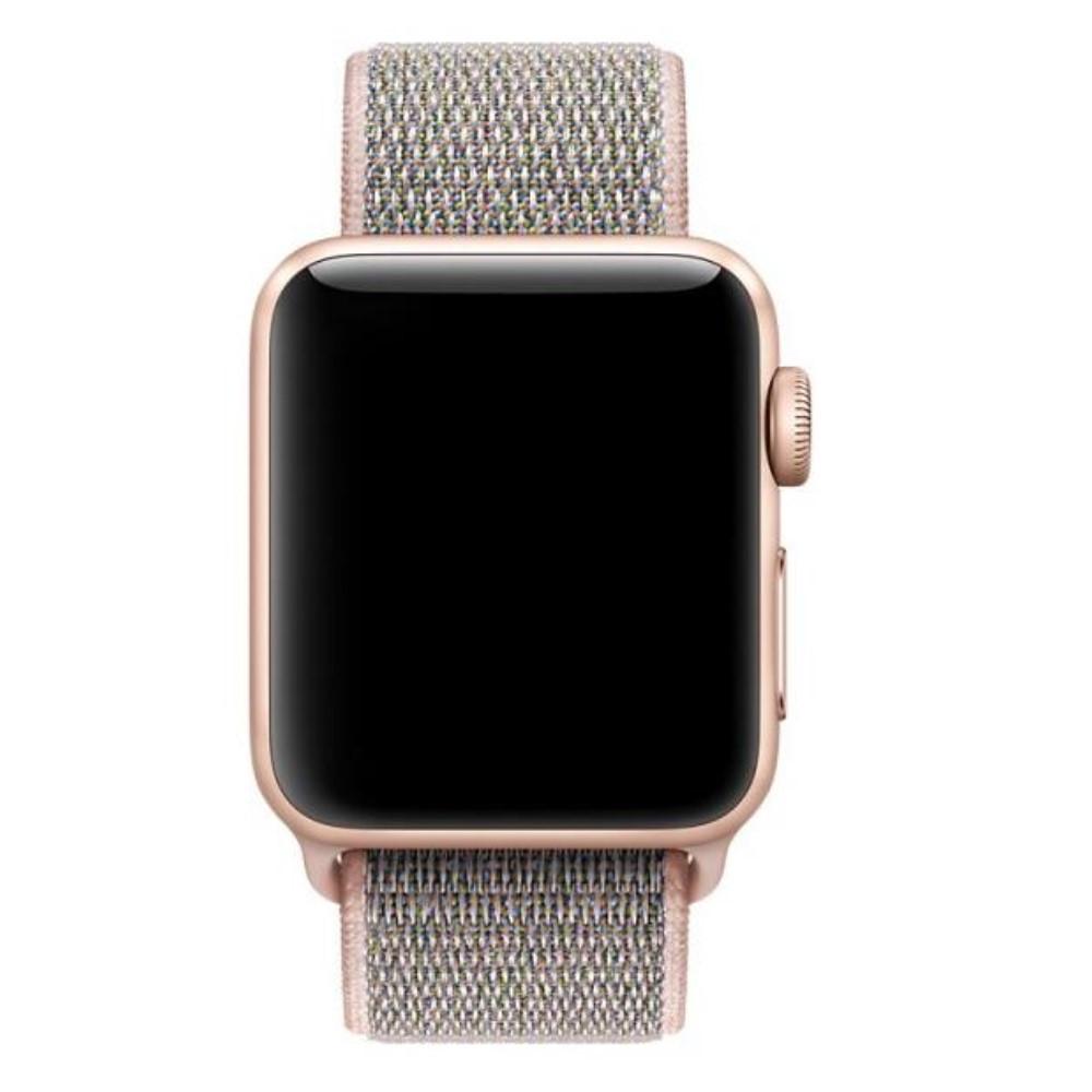Cover-Discount Apple Watch 44/45/46/49mm - Nylon Armband Mit Klettverschluss Roségold