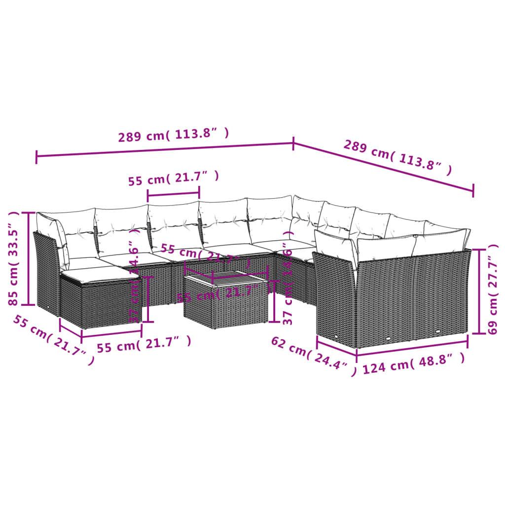 VidaXL Garten sofagarnitur poly-rattan