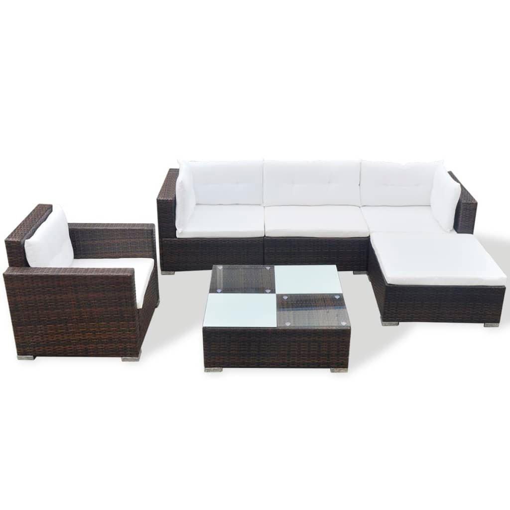 VidaXL Garten sofagarnitur poly-rattan