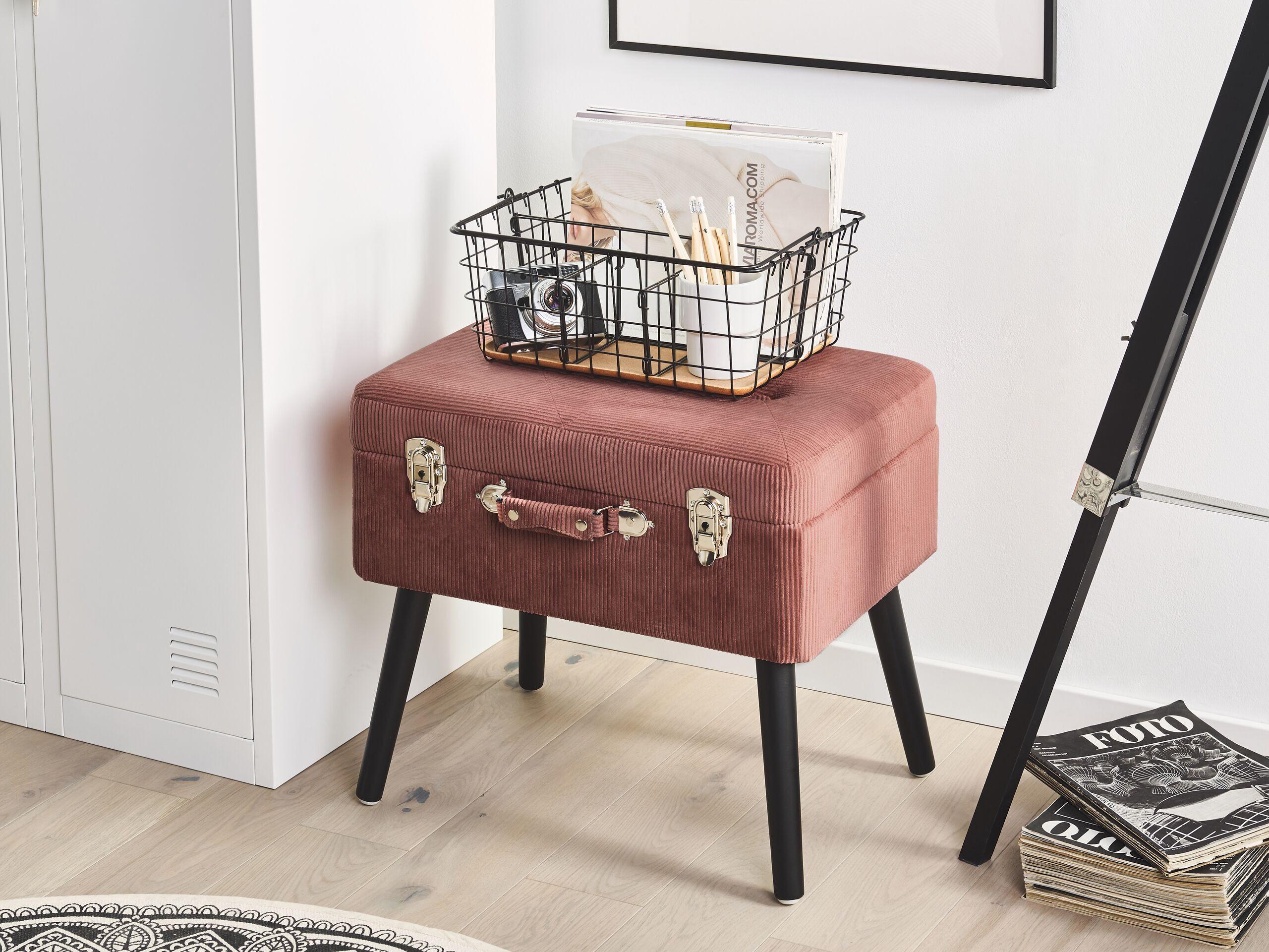 Beliani Hocker mit Stauraum aus Cord Retro MALLARD