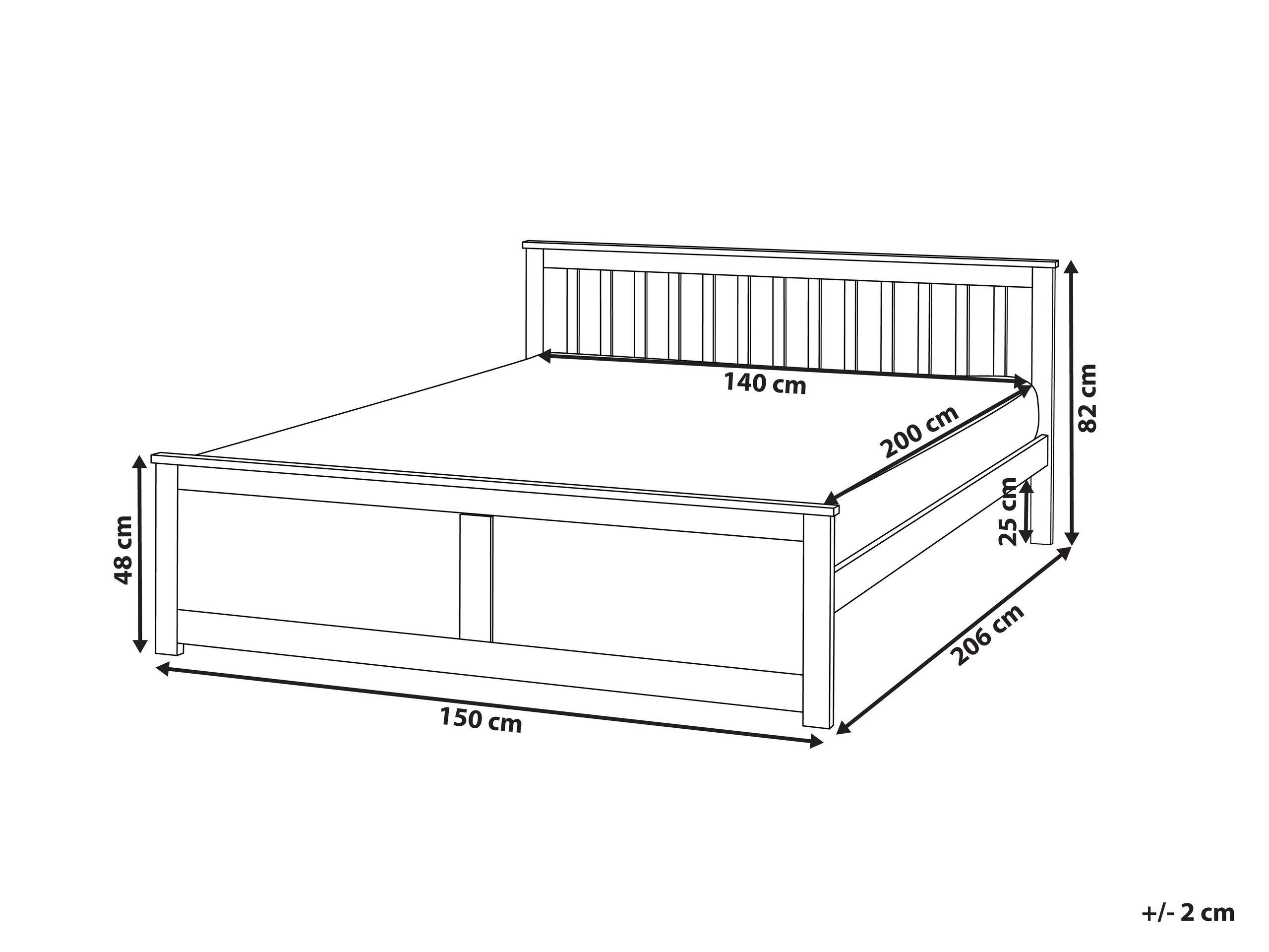 Beliani Bett mit Lattenrost aus Kiefernholz Skandinavisch OLENDON