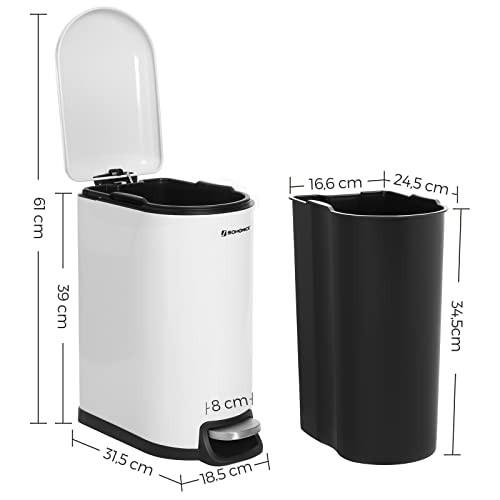 Pricenet Schlankerer 10-Liter-Mülleimer mit weichem Verschluss und Inneneimer