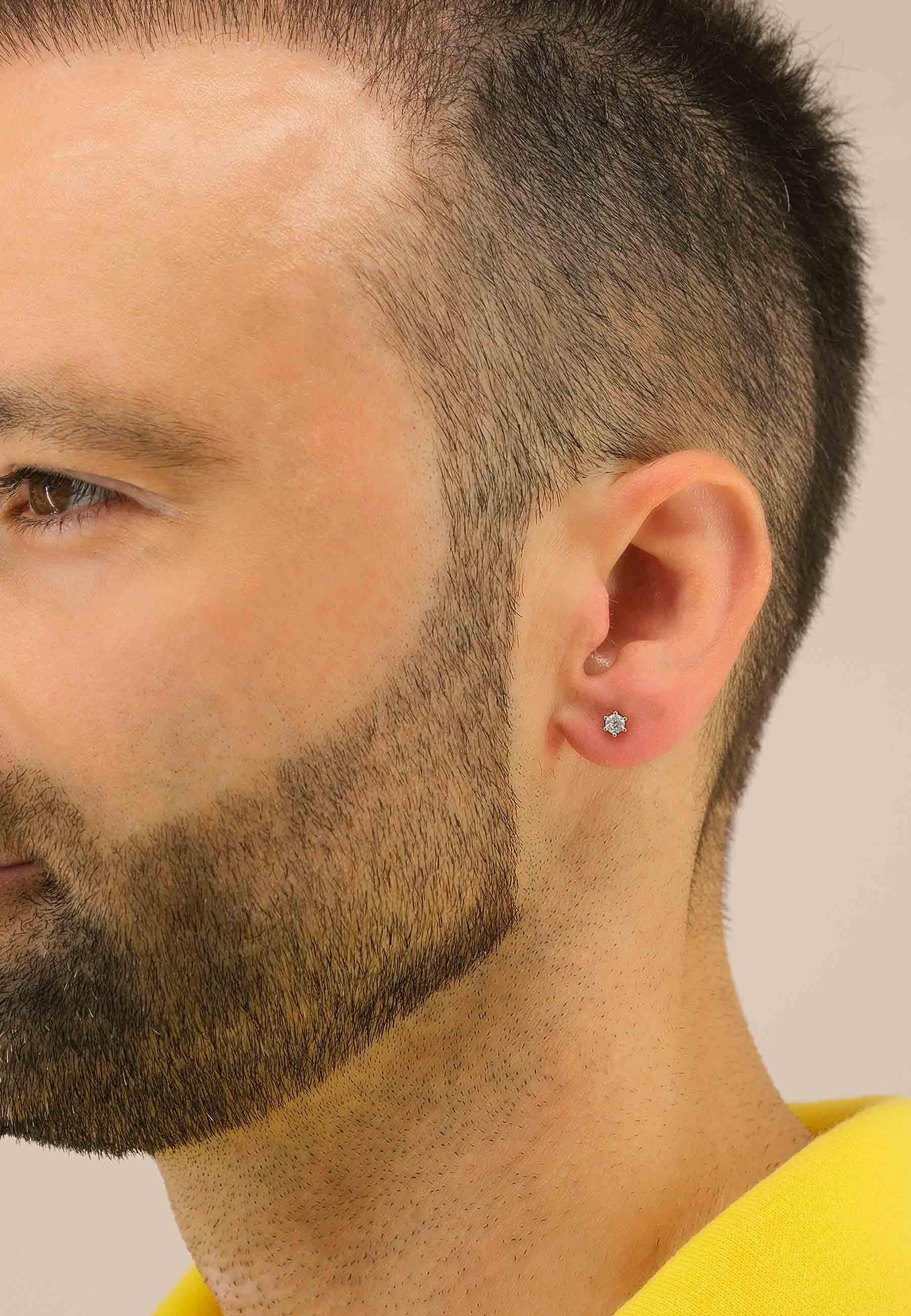 MUAU Schmuck Solitär Ohrstecker 6-Griff-Fassung Weissgold 750 Brillanten 0.34ct. 6mm