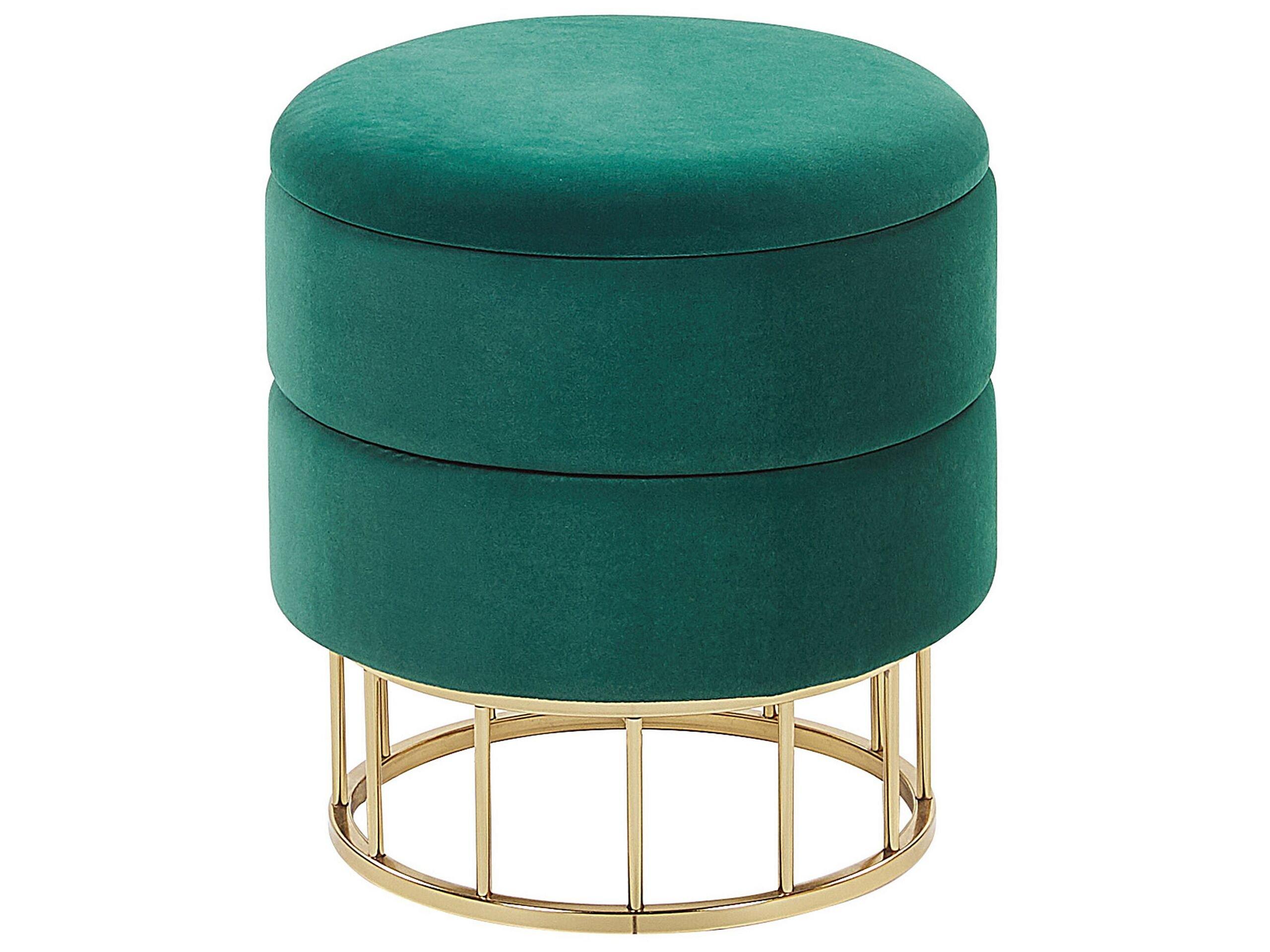 Beliani Pouf mit Stauraum aus Samtstoff Glamourös ELGIN