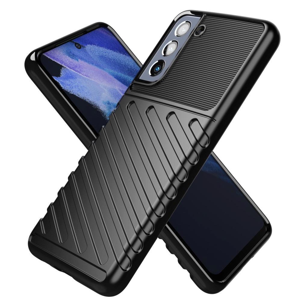 Cover-Discount Galaxy S21 Fe - Textur Gummi Hülle Schwarz