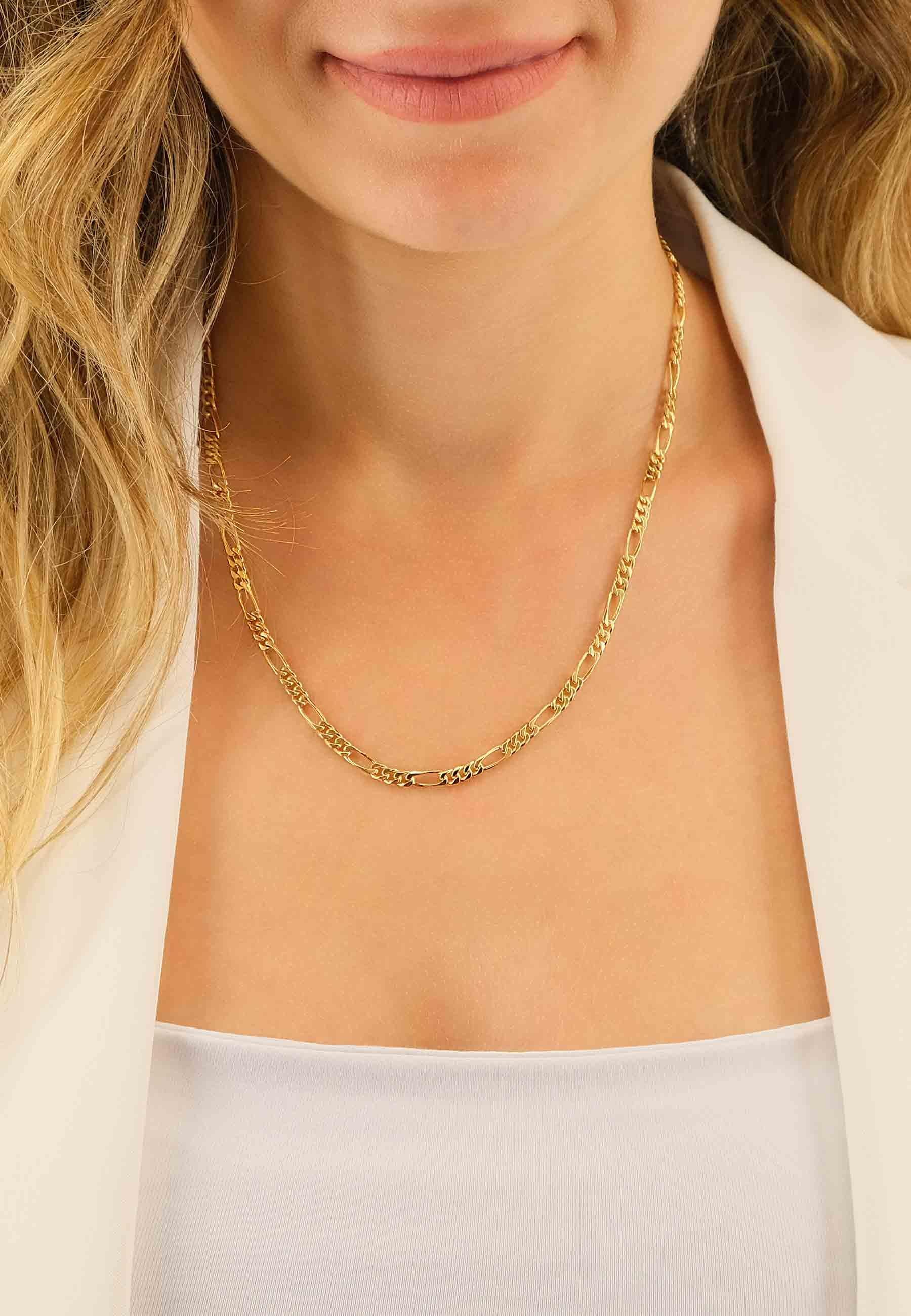 MUAU Schmuck Collier Figaro Gelbgold 375, 4mm, 45cm