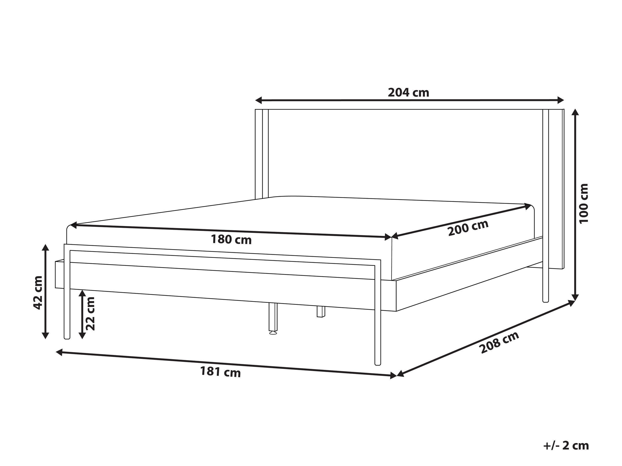 Beliani Bett mit Lattenrost aus MDF-Platte Industriell LIBERMONT