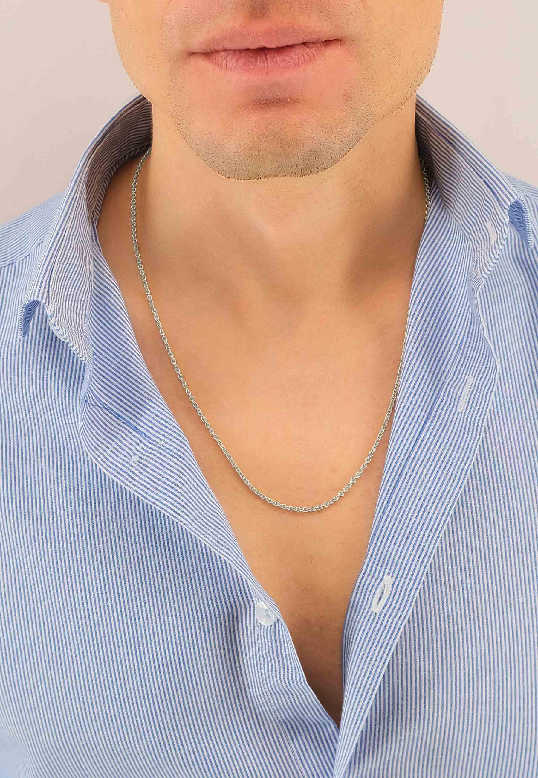 MUAU Schmuck Collier Rundanker Weissgold 750, 2.3mm, 40cm