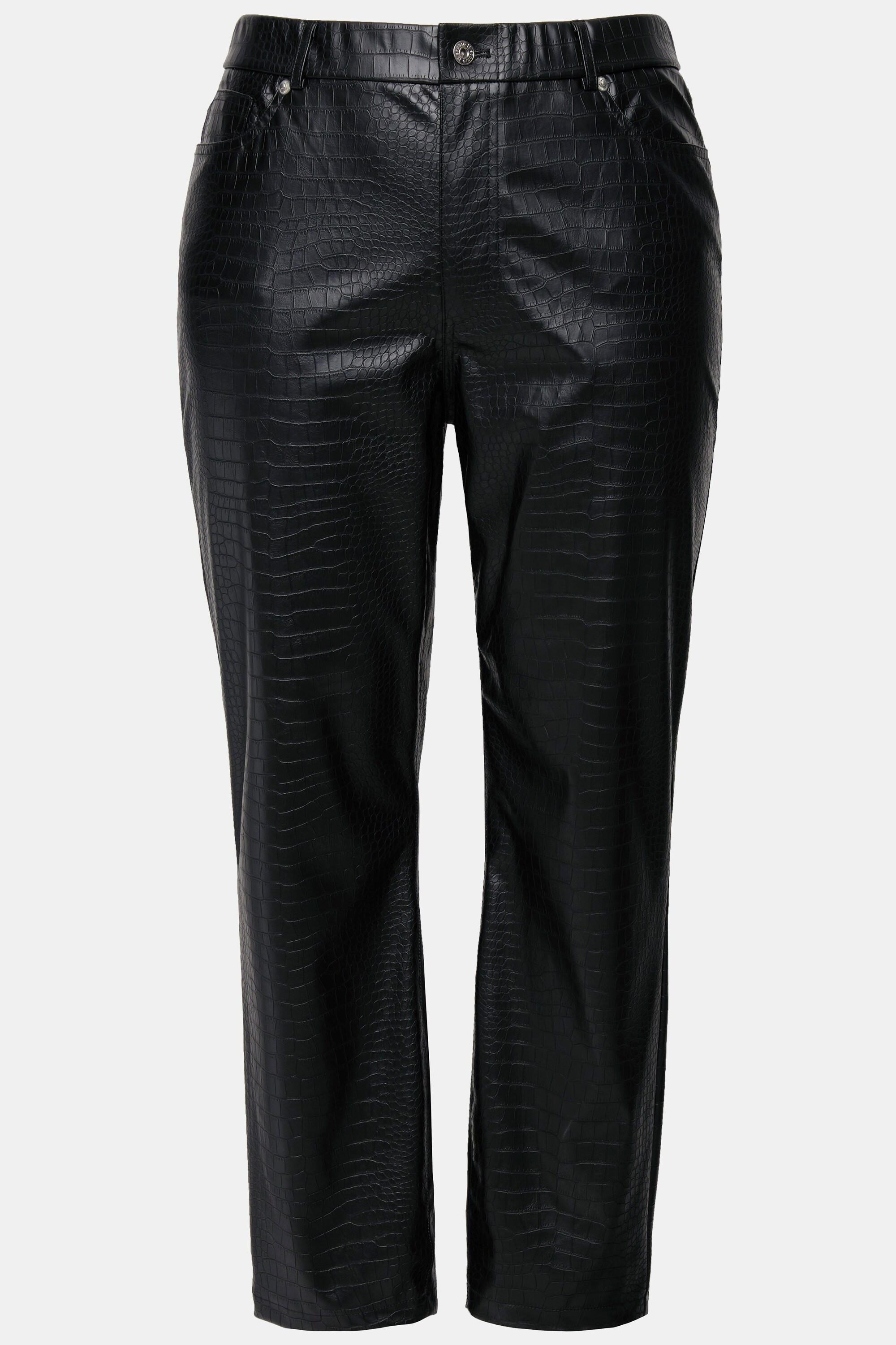 Studio Untold Hose Lederoptik Krokoprint 5-Pocket