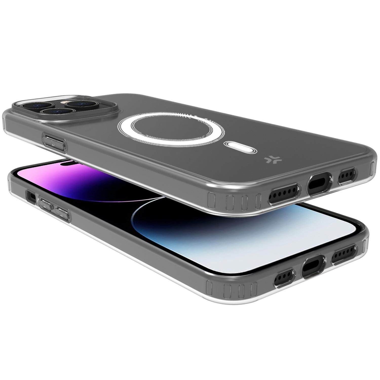 Celly Gelskinmag Magnetische TPU-Abdeckung iPhone 15 Pro Max Transparent