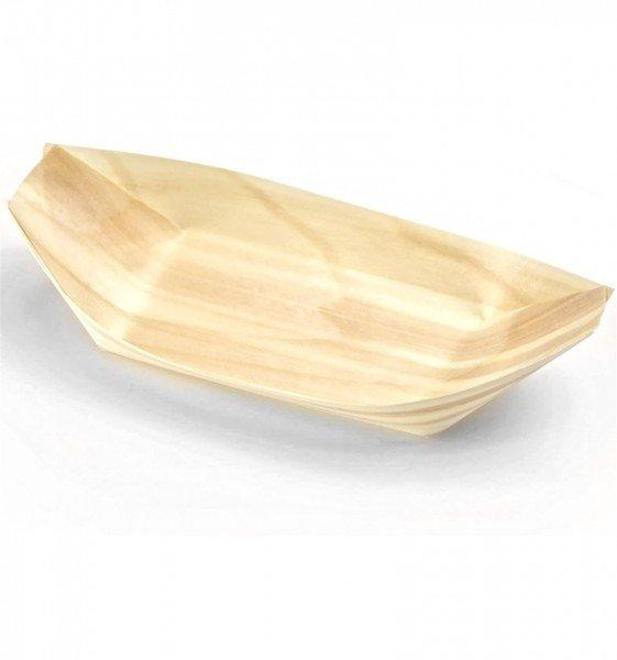 Sier Holzboot (Fingerfood-Schalen, 11 x 21.5 cm, 50 Stück)