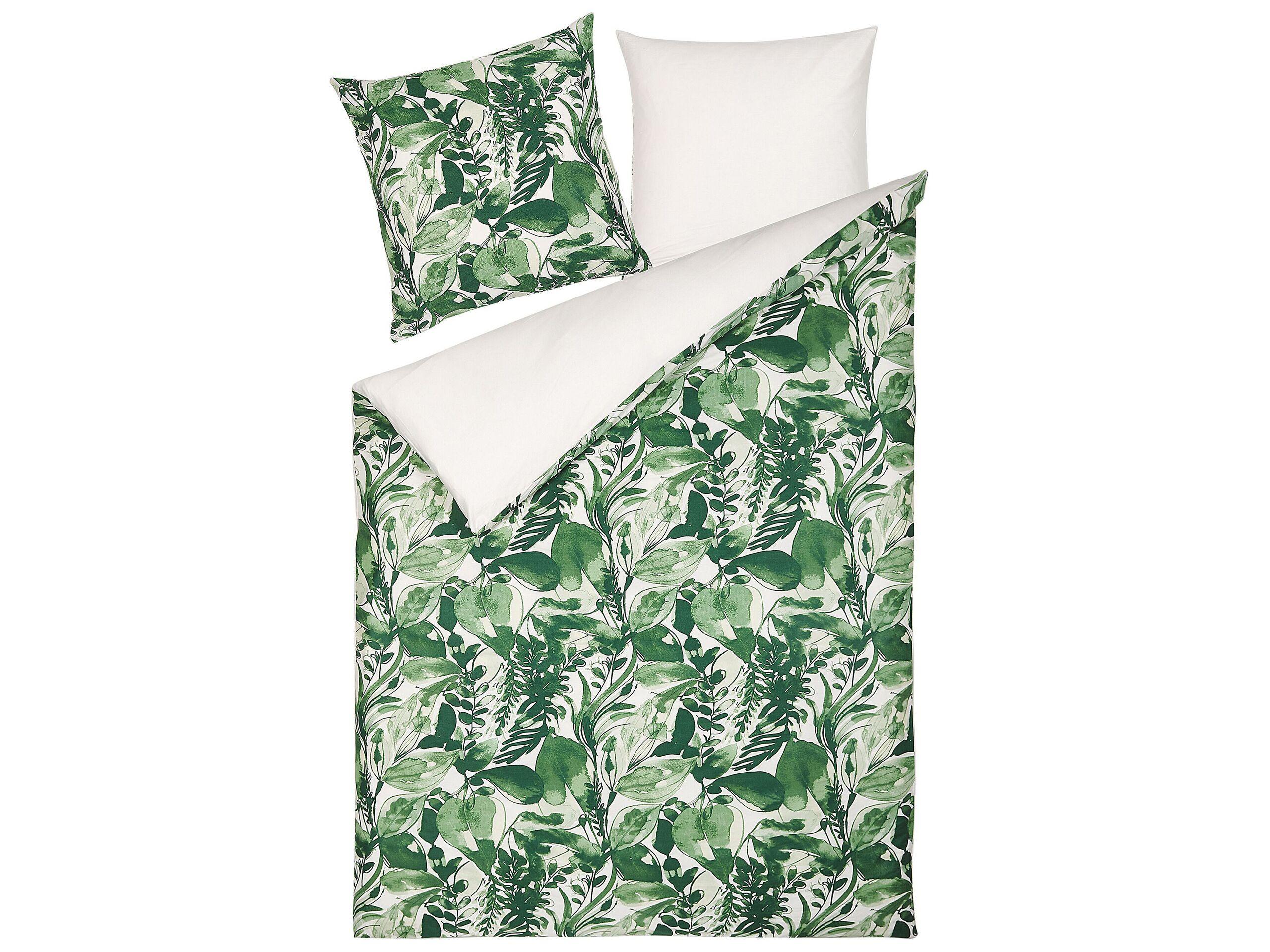 Beliani Bettwäsche-Set aus Baumwollsatin Modern GREENWOOD