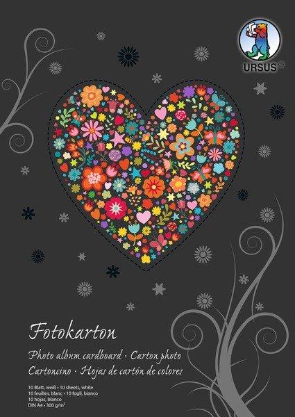Ursus URSUS Fotokarton-Block A4 3704601SE 300g, weiss 10 Blatt