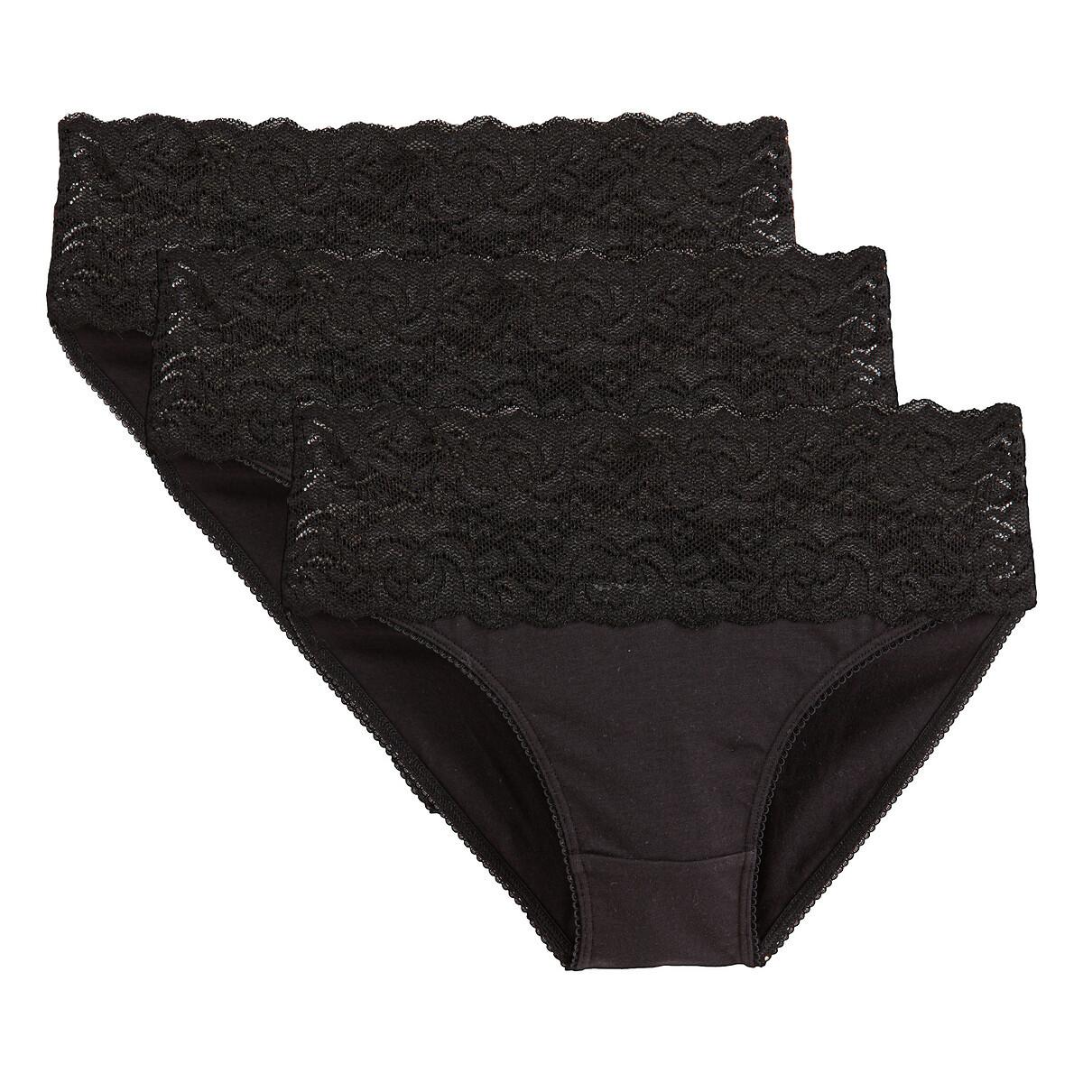 La Redoute Collections 3er-Pack Slips mit breitem Bund aus Spitze