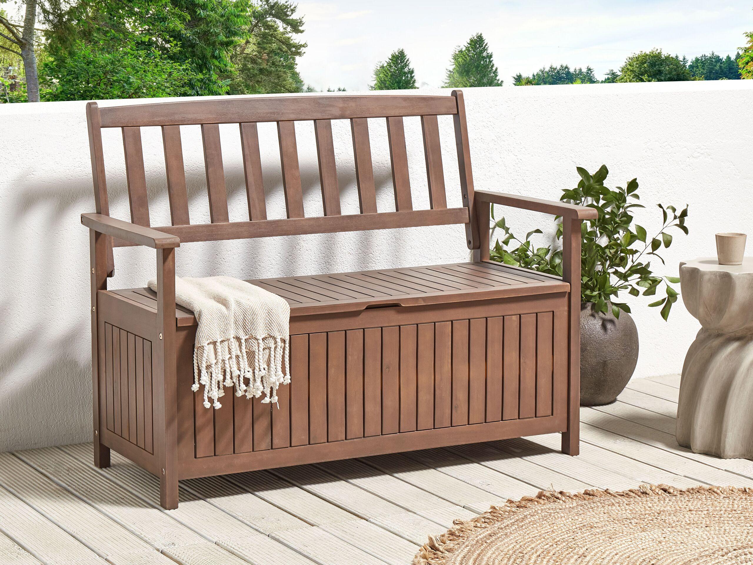 Beliani Gartenbank aus Akazienholz Klassisch SOVANA
