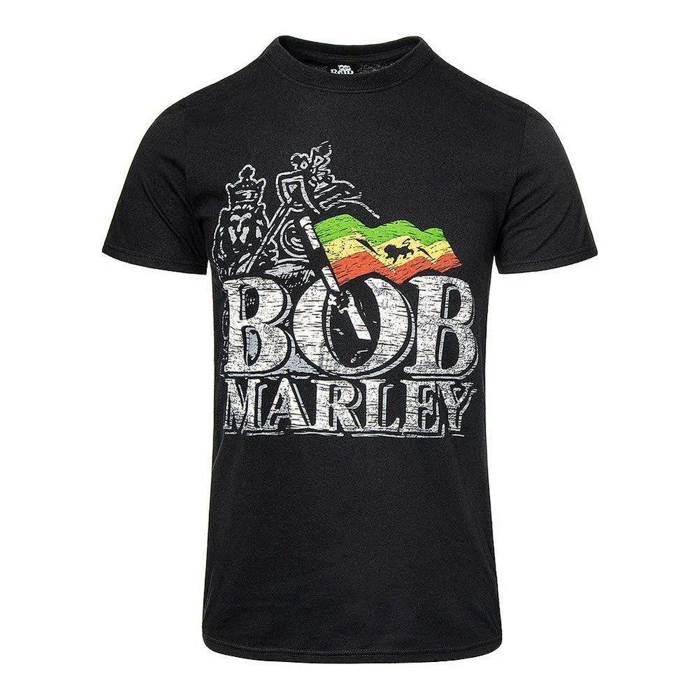 Bob Marley Flaggen Print Regular Fit T-Shirt