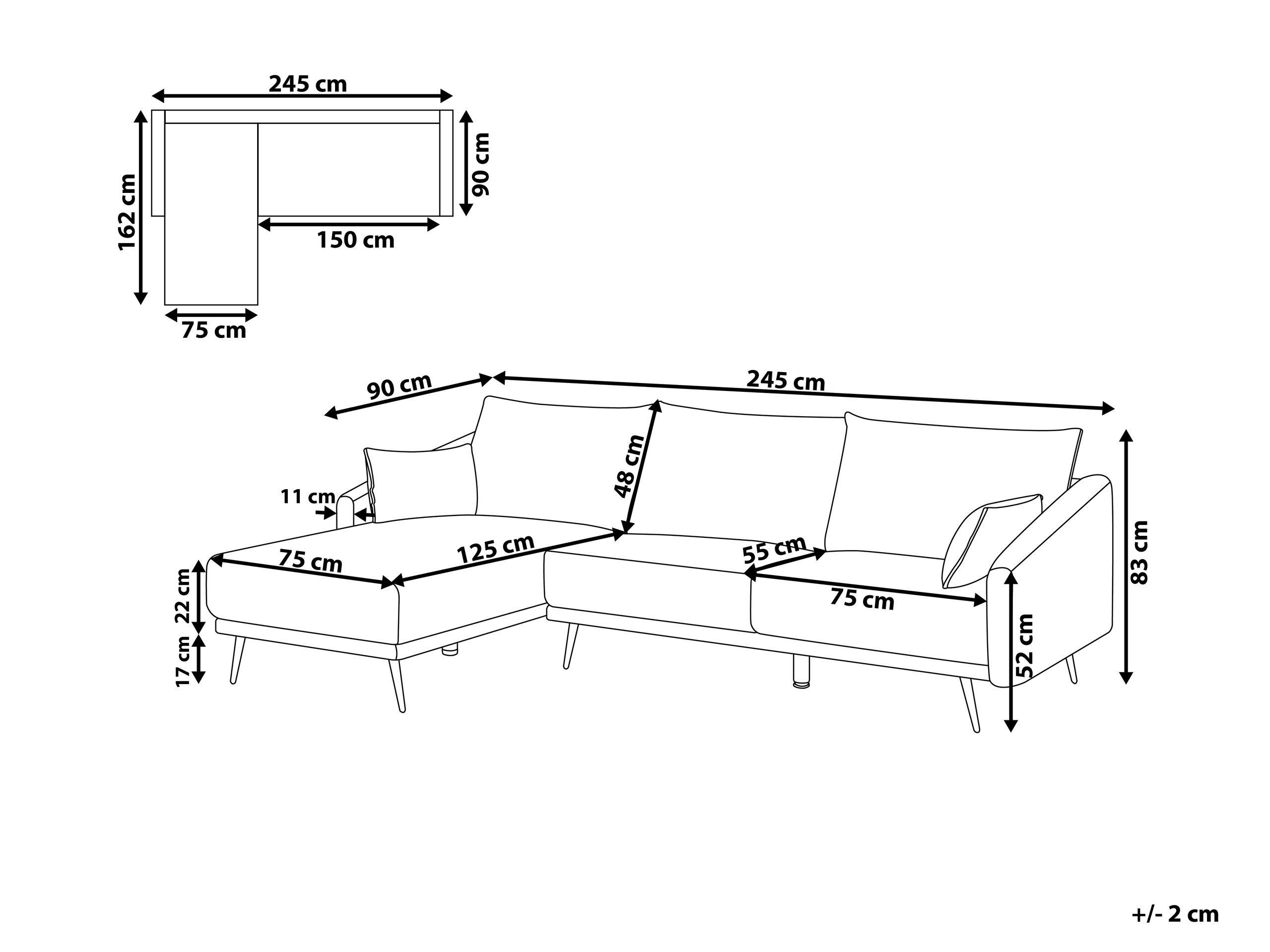 Beliani Ecksofa aus Polyester Klassisch VARDE