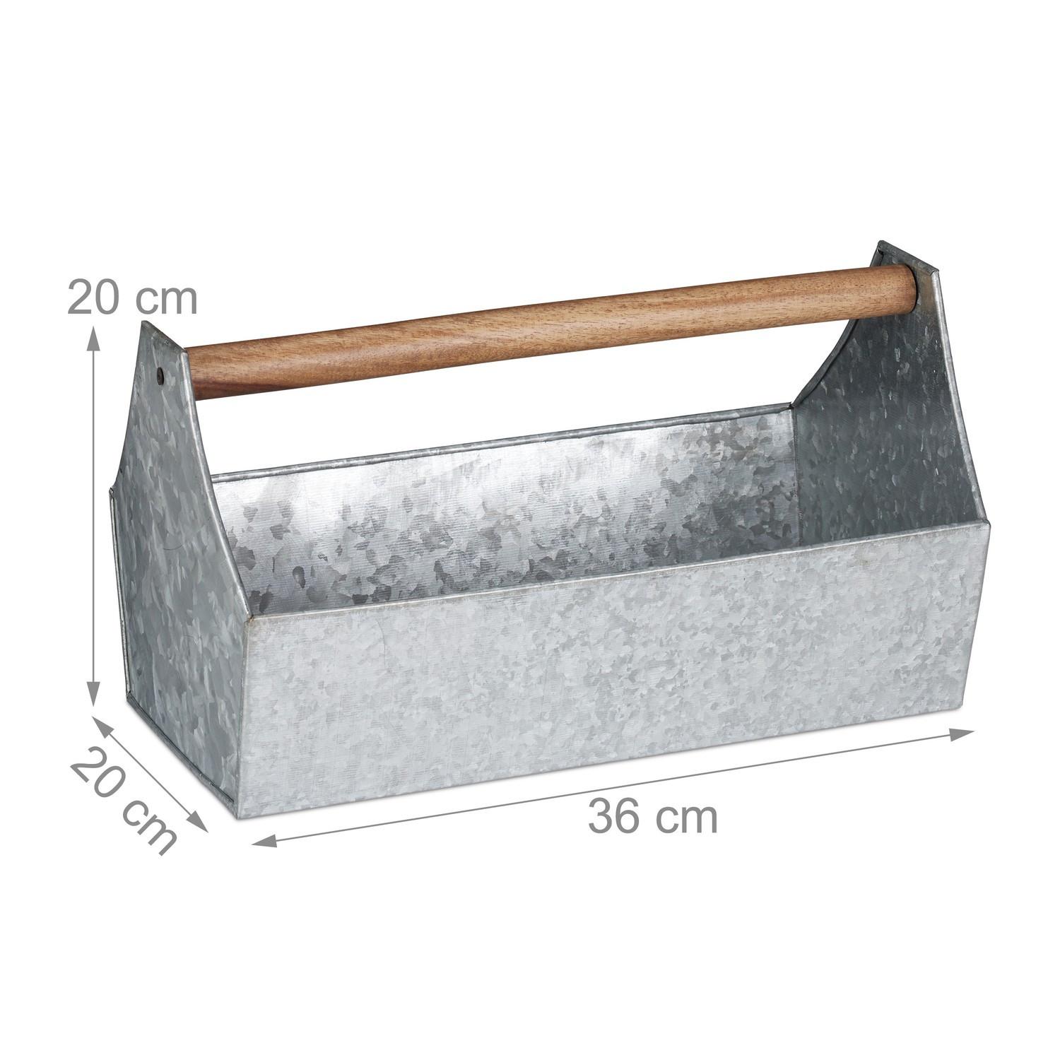 Northix Zink-Blumenkasten mit Holzgriff