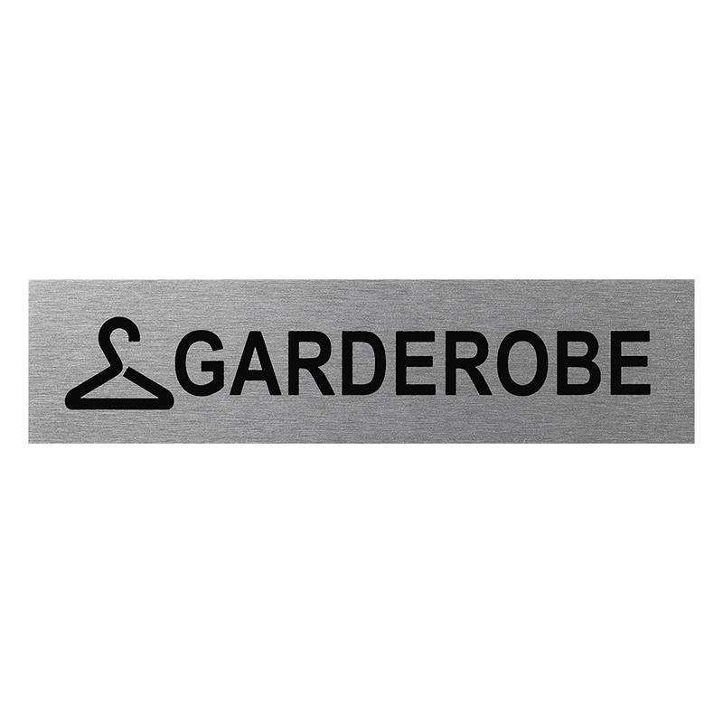 Pricenet Aluminium-Türschild „Gaderobe“ 160x40mm
