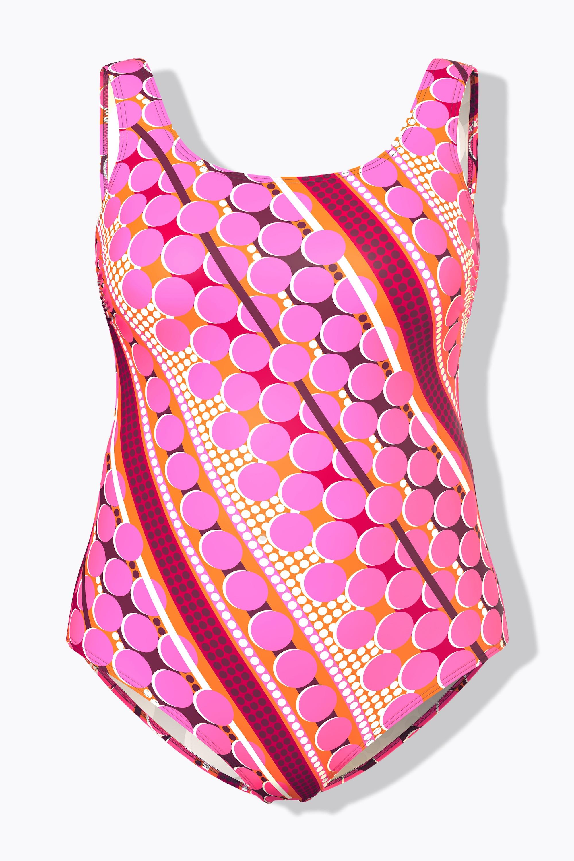 Ulla Popken Badeanzug, Punkte, ohne Softcups, Rundhals