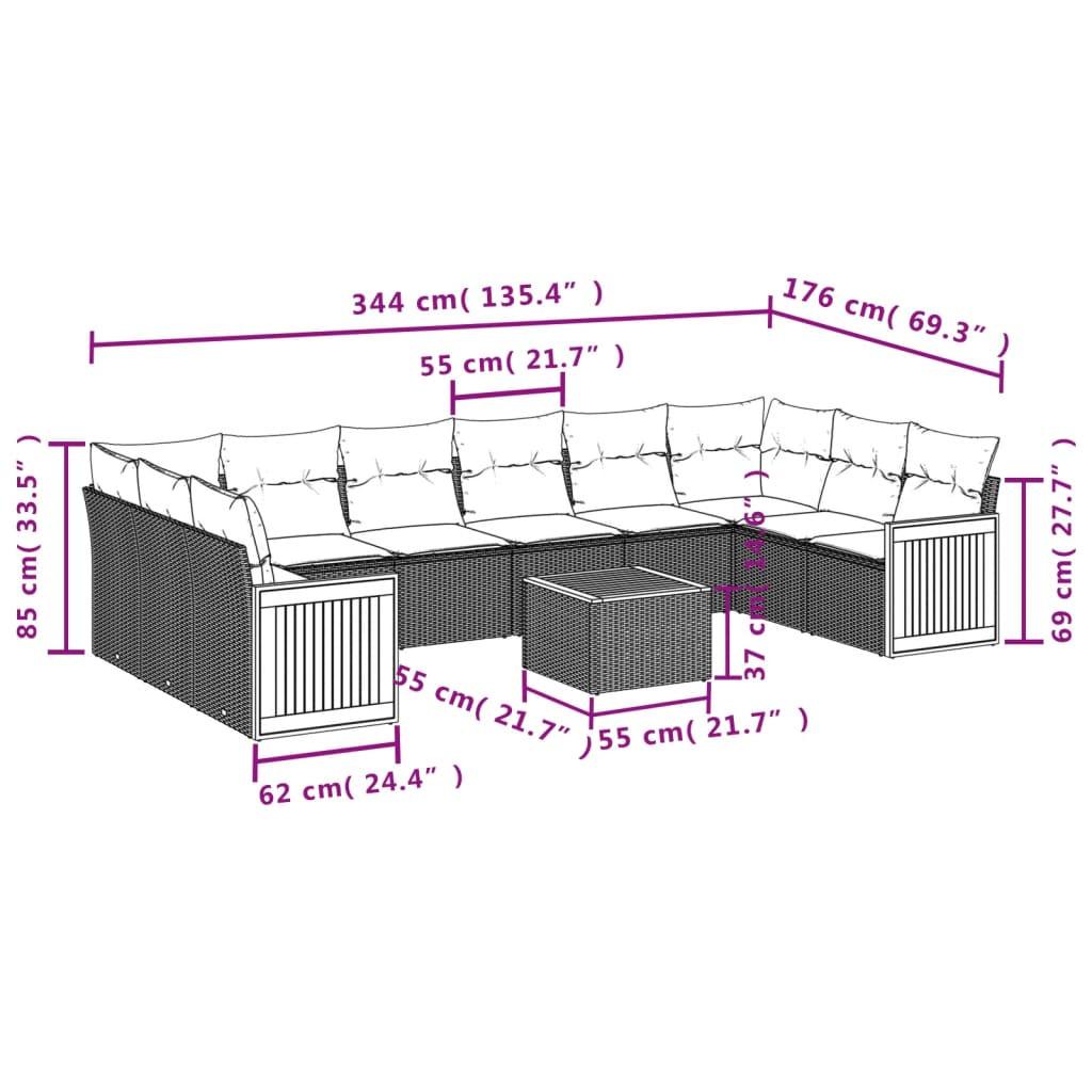 VidaXL Garten sofagarnitur poly-rattan