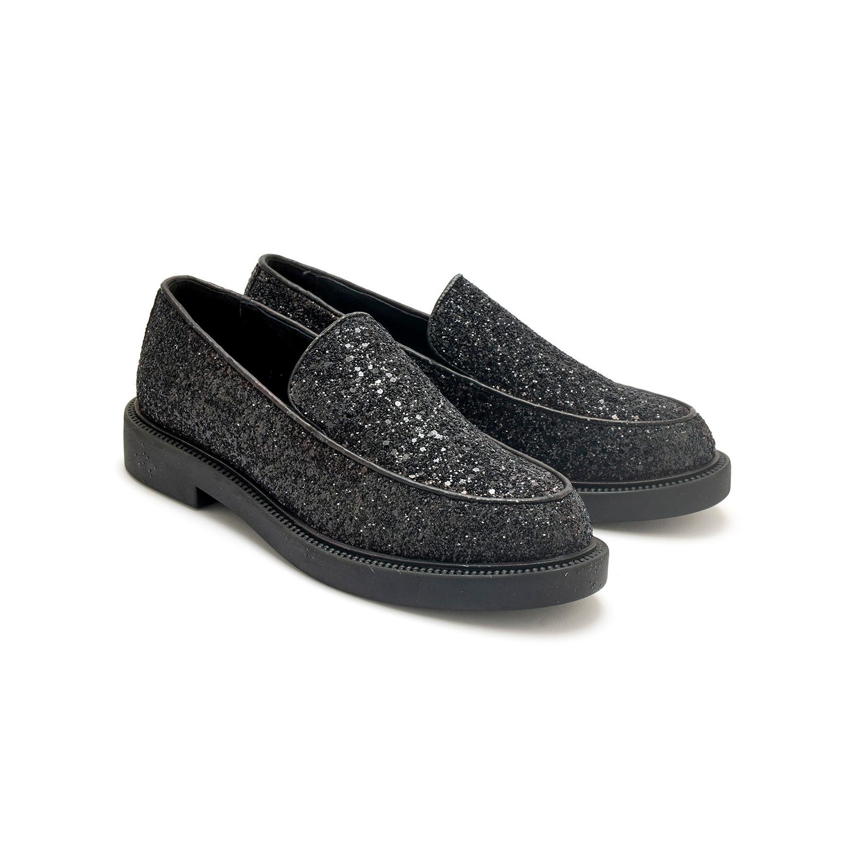 Pédiconfort glitzernde leder-mokassins für en