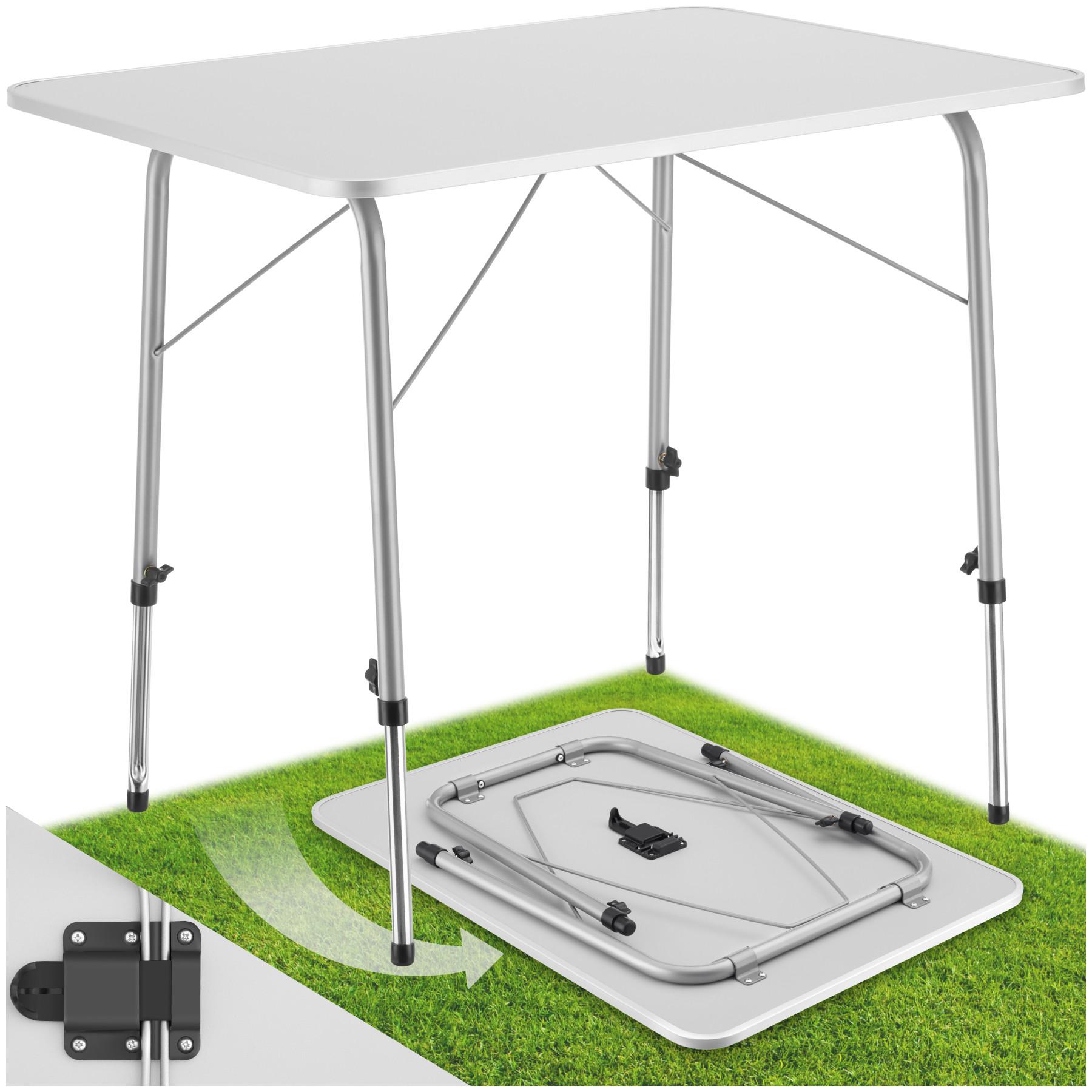Tectake Camping Klapptisch höhenverstellbar 80x60x68cm