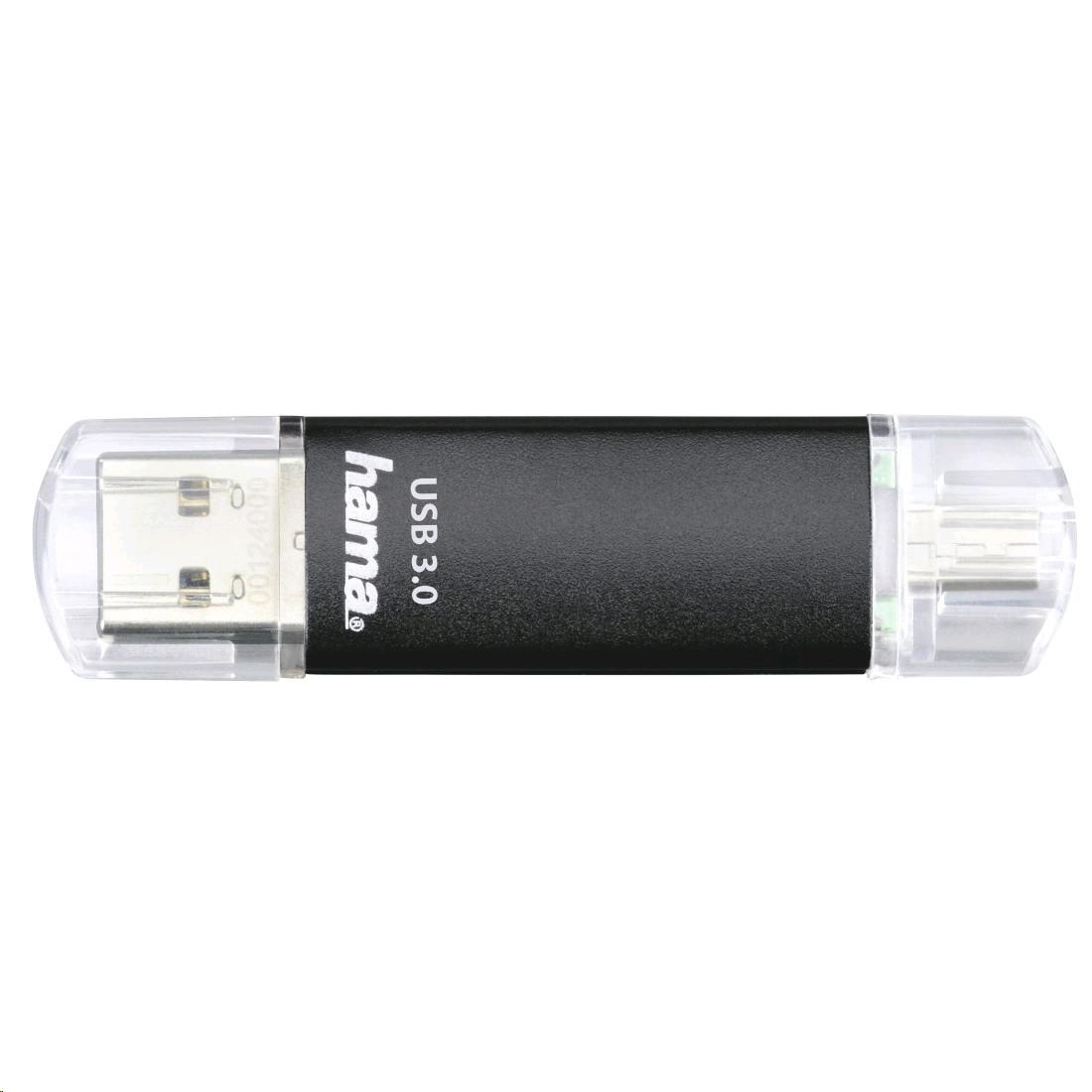 hama USB-Stick Laeta Twin - 16 GB, USB 3.0, 40MBs, Schwarz