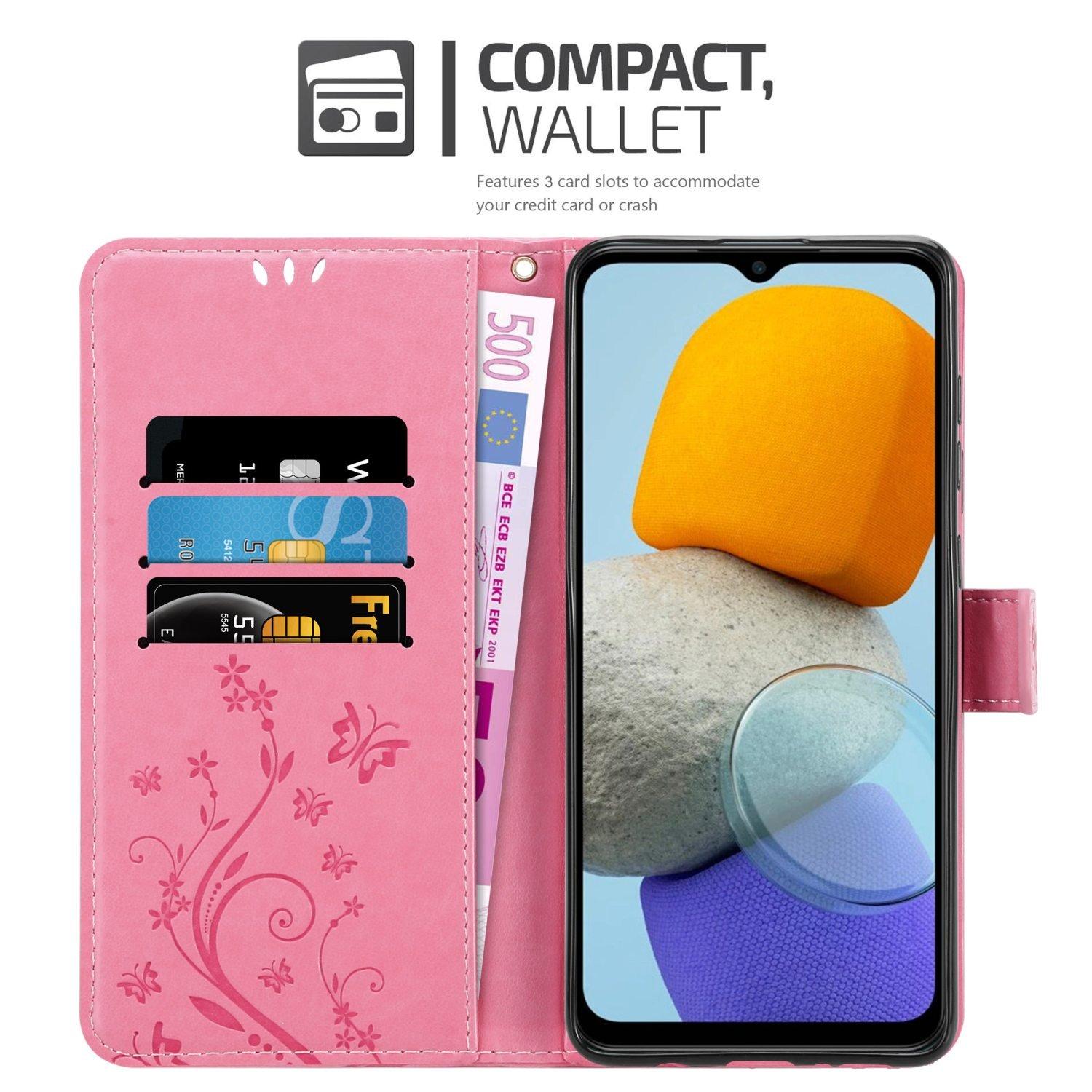 Cadorabo Hülle für Samsung Galaxy M23 5G Blumen Design Magnetverschluss
