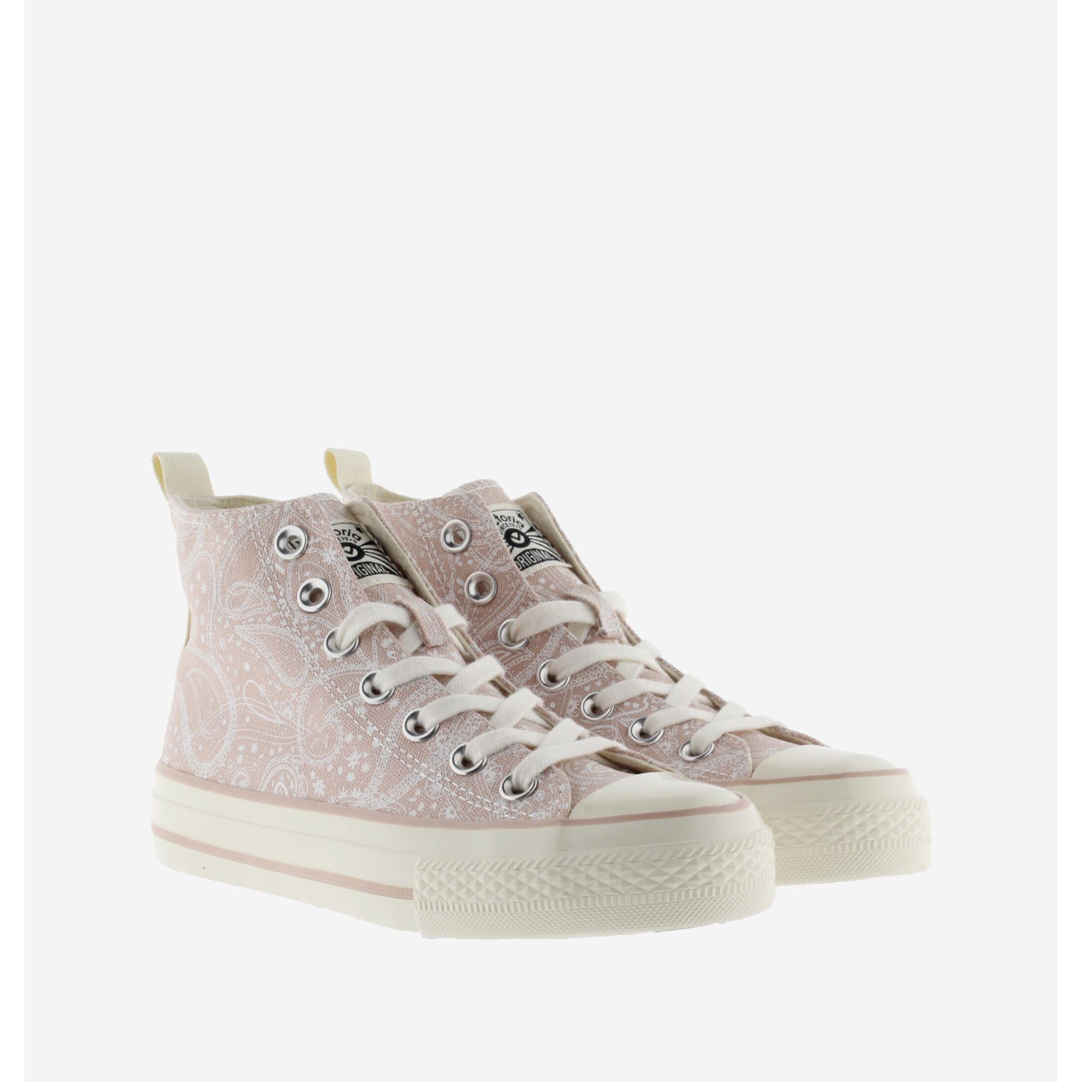 Victoria sneakers aus glänzendem leinen für en tribu brillo bandana