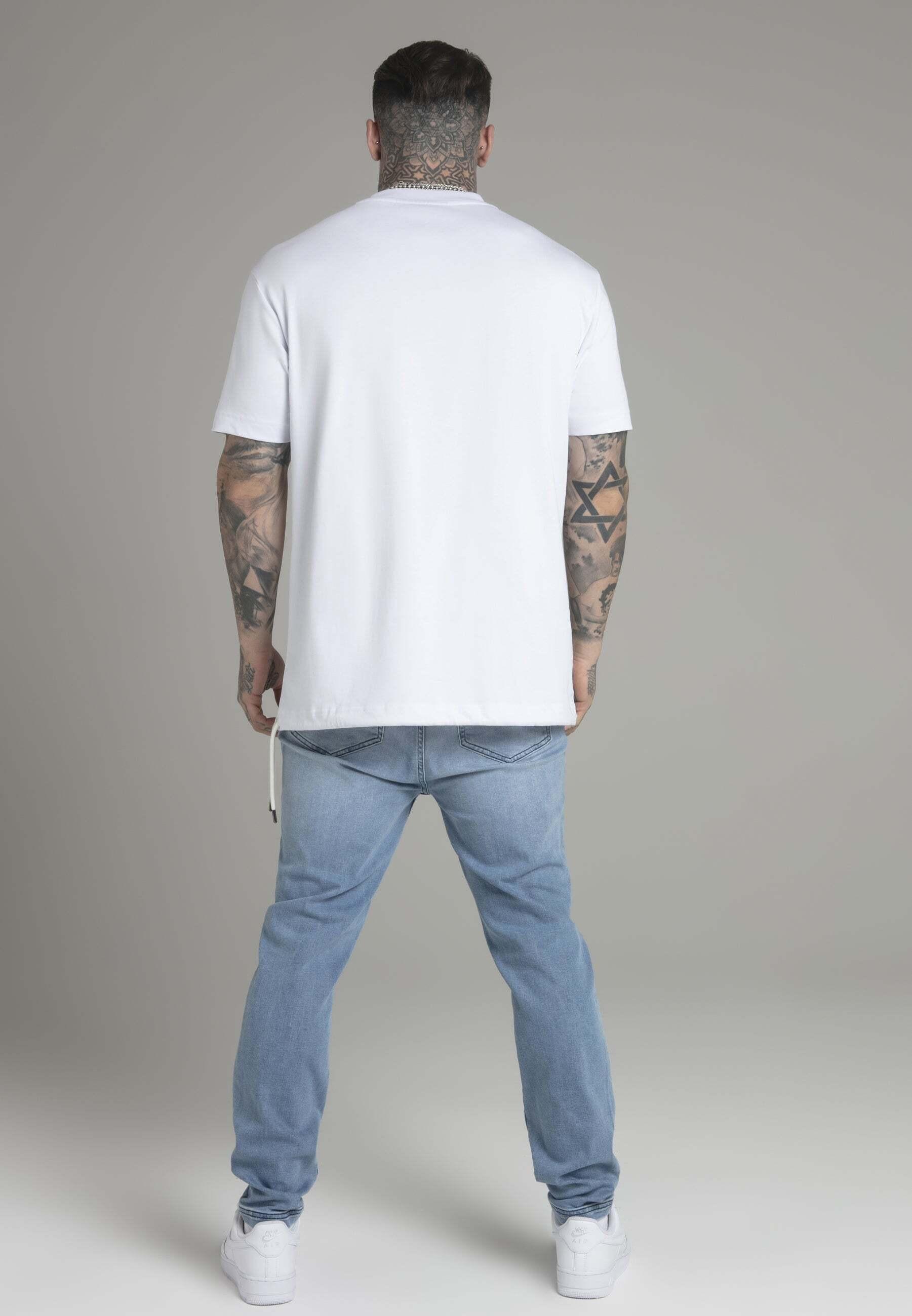 Sik Silk Oversized T-Shirt in Weiss
