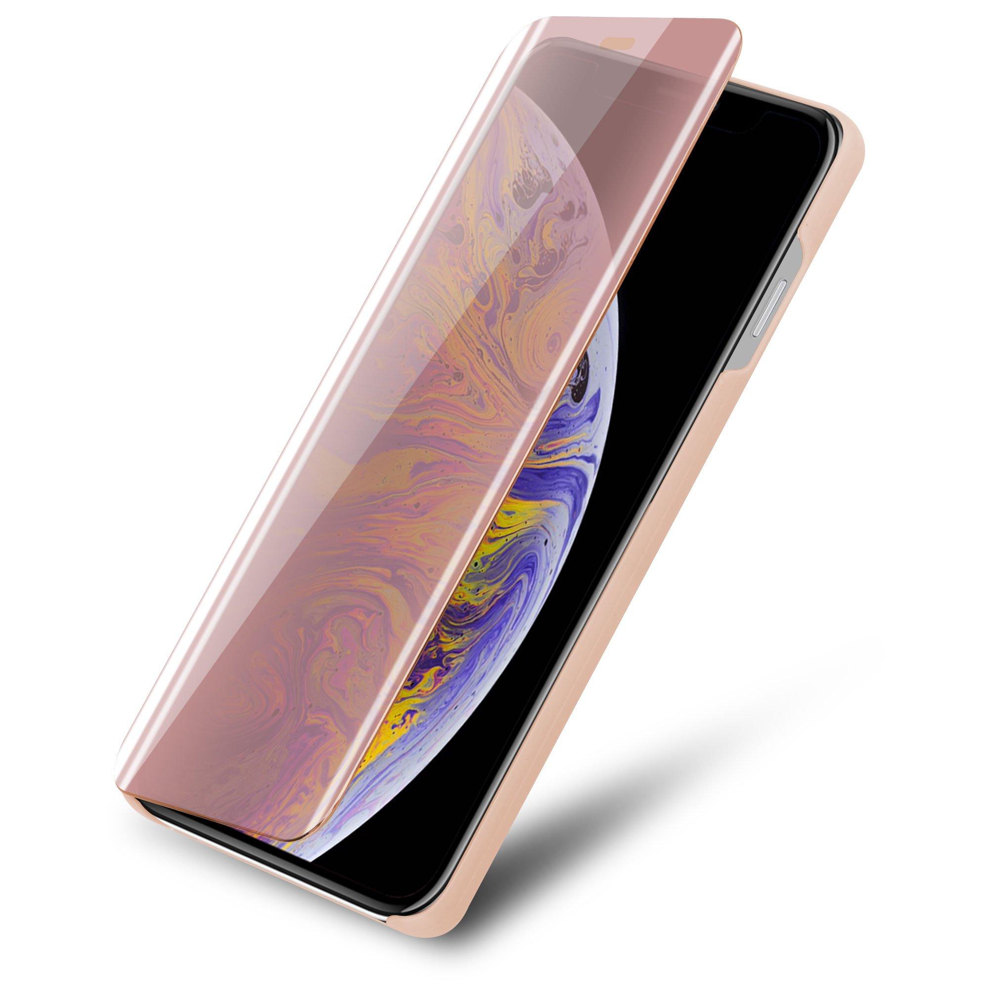 Cadorabo Hülle für Apple iPhone XS MAX Spiegel Standfunktion 360 Grad Schutz