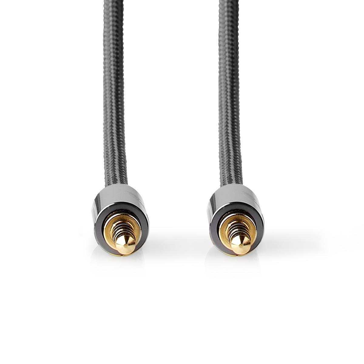 Nedis Stereo-Audiokabel | 3,5 mm Stecker | 3,5 mm Stecker | Vergoldet | 1,00 m | Rund | Anthrazit / Grau mit Metall | Karton mit Sichtfenster
