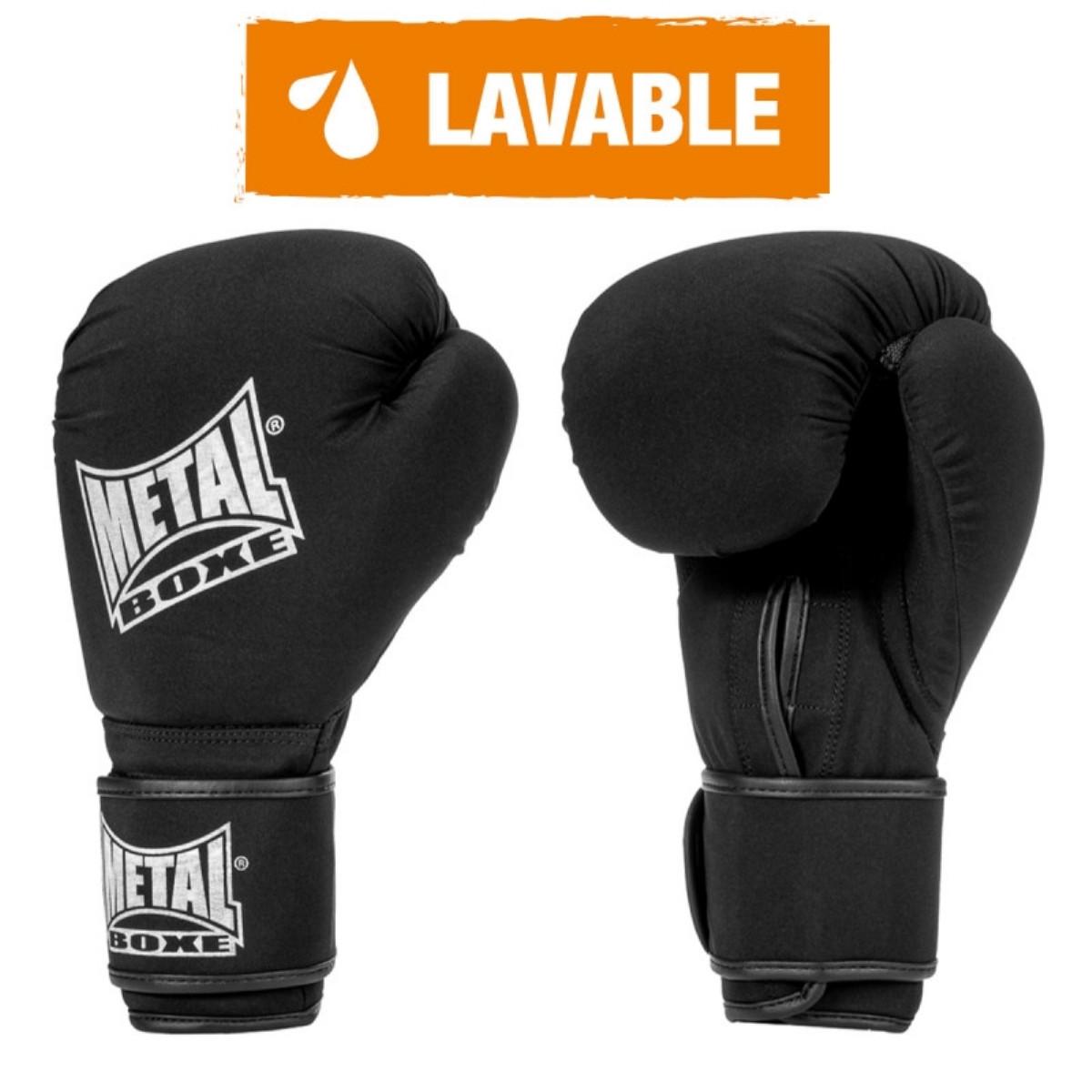 METALBOXE Gant Boxe Noir Lavable 08 Oz