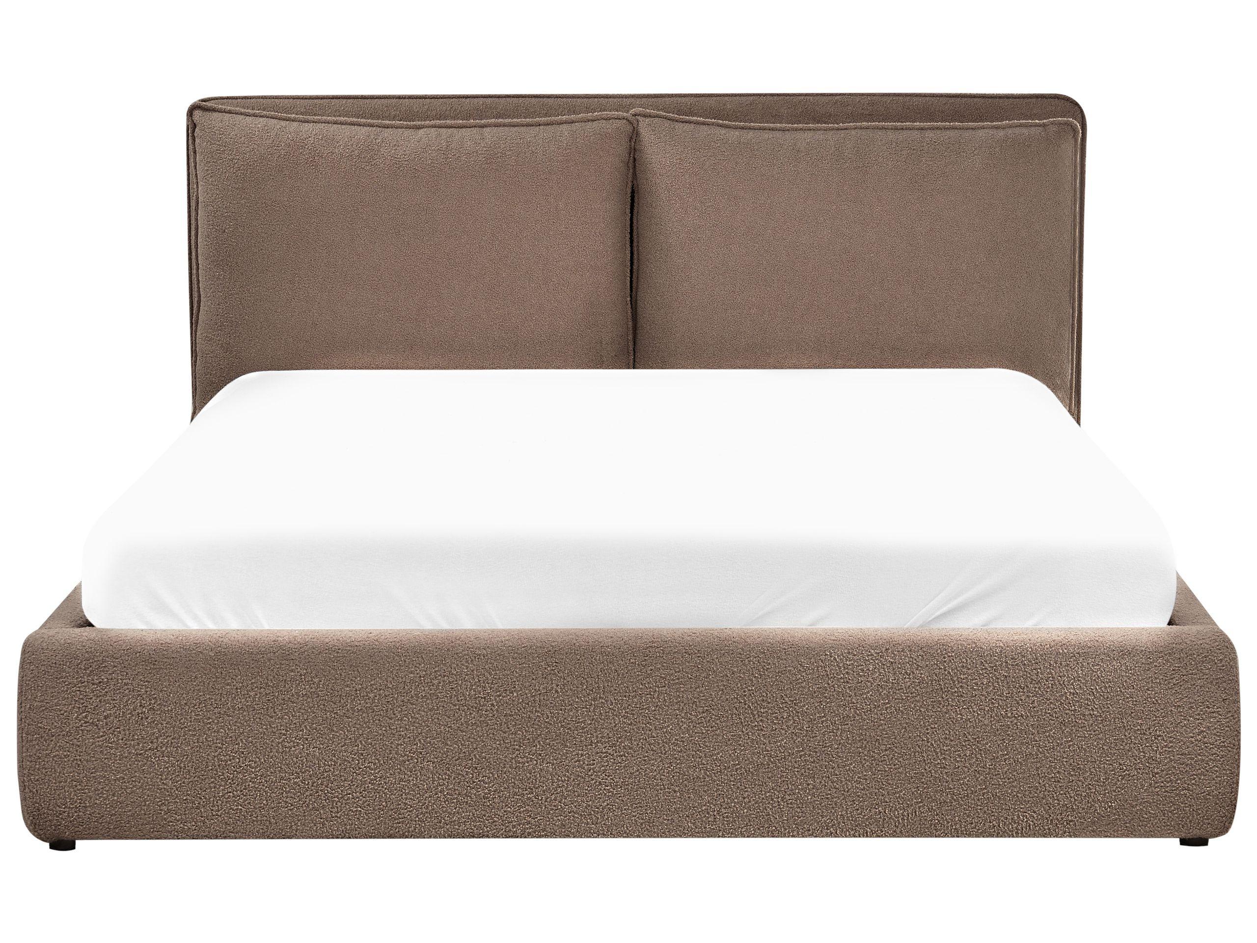 Beliani Bett mit Stauraum aus Bouclé Modern BAJONNA