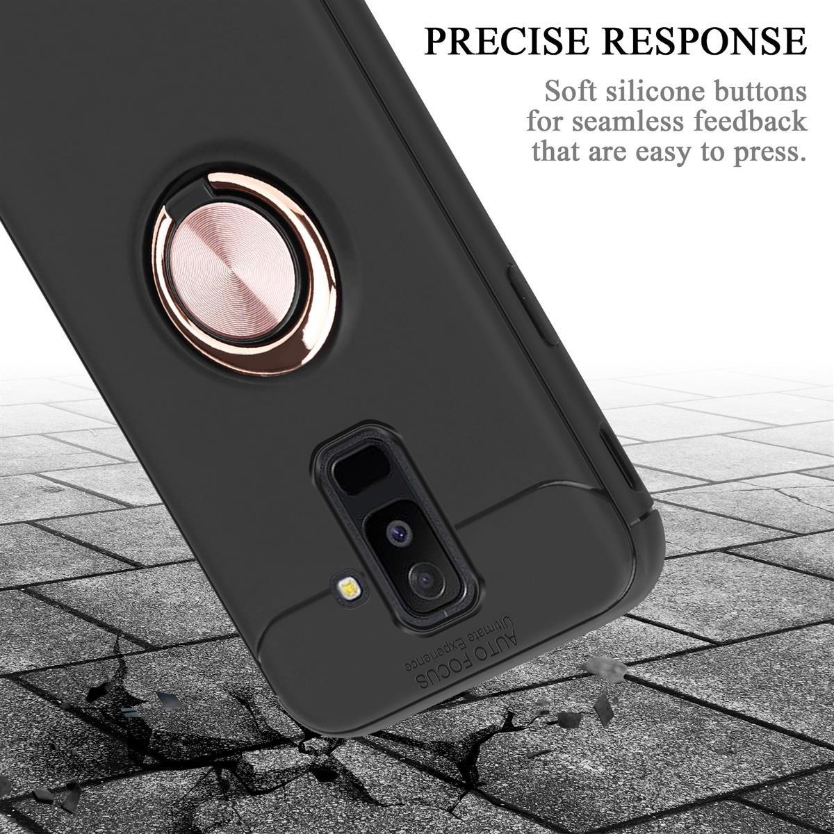 Cadorabo Hülle für Samsung Galaxy A6 PLUS 2018 Fokus Ring TPU Silikon