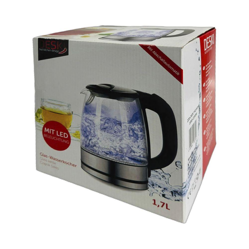 Deski Wasserkocher 1.7L Glas/Edelstahl