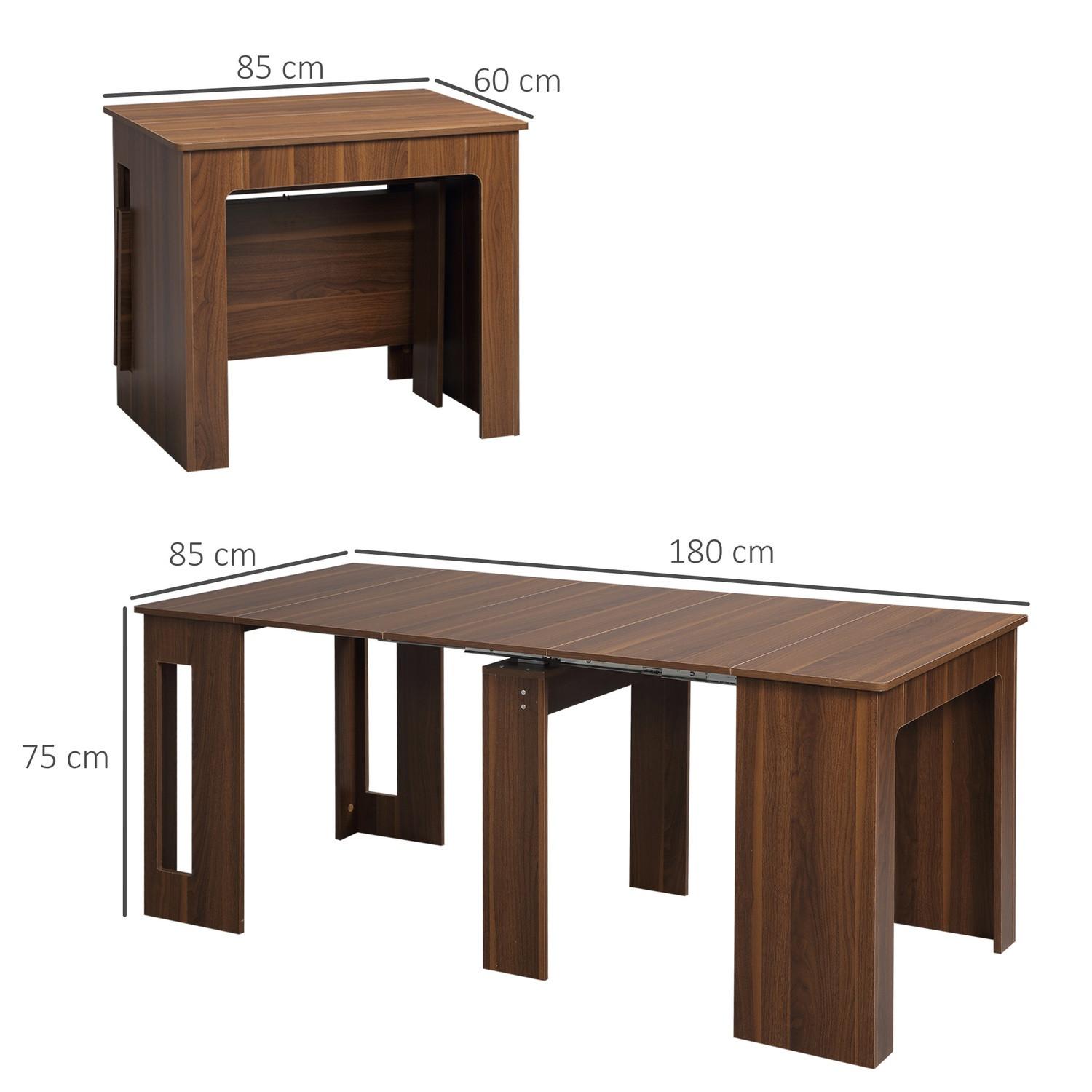 Northio Esstisch Klapptisch Ausziehbarer Küchentisch Esszimmertisch Für Wohnzimmer Esszimmer Modernes Design Braun 180 X 85 X 75Cm