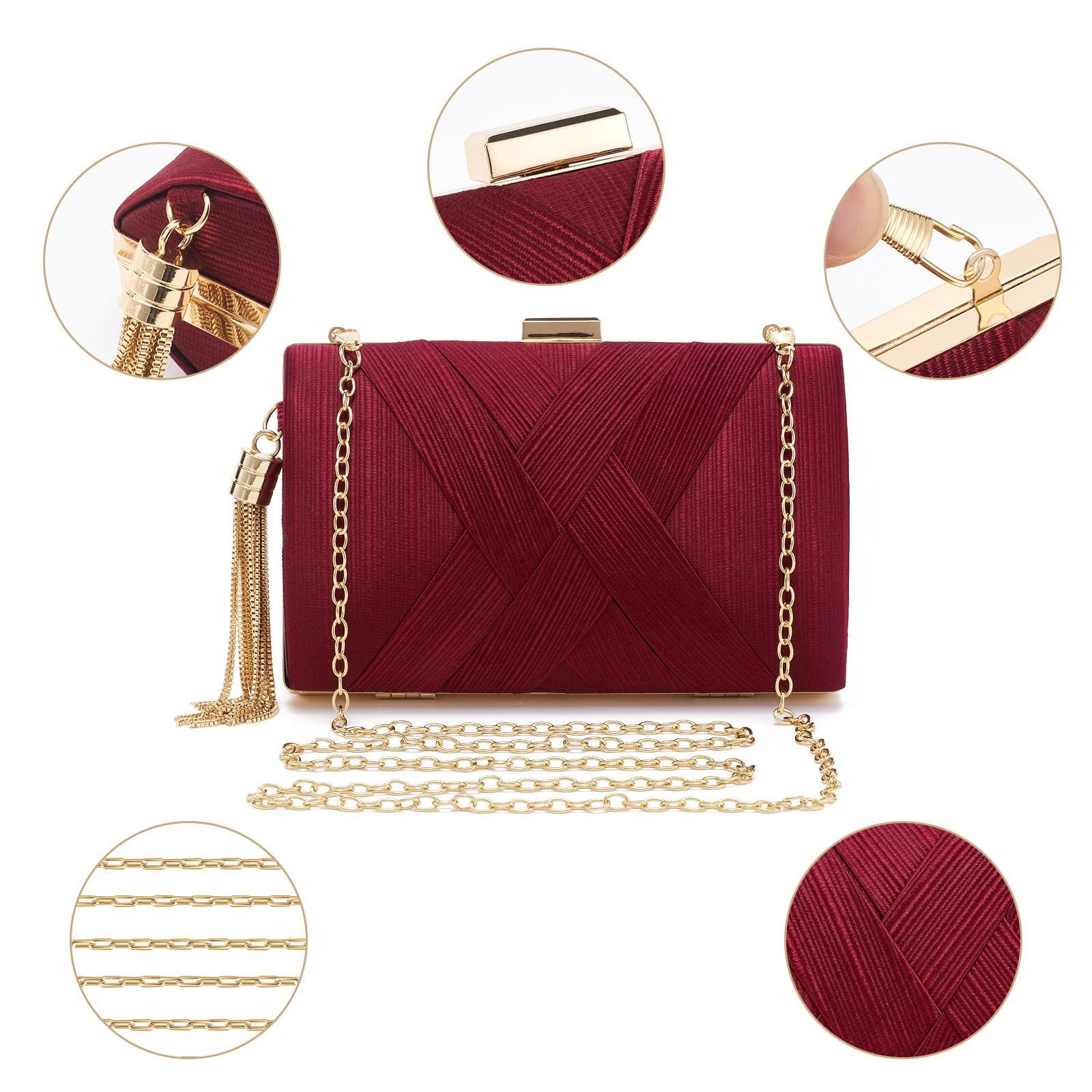 Only-bags.store Clutch Abendtasche Fransen Elegante Kettentasche Clutch Bag Clutch Abendtasche Fransen Elegante Kettentasche Clutch Bag