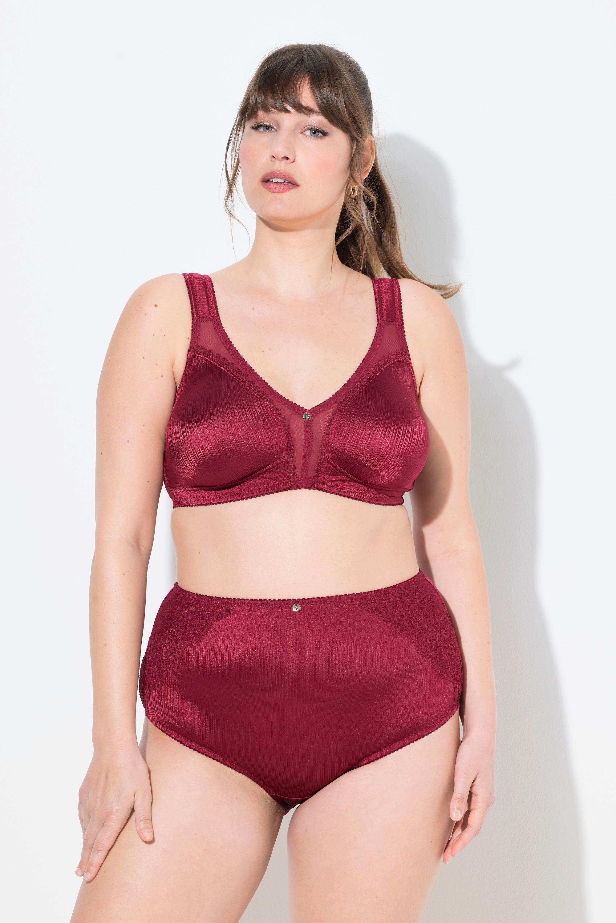 Ulla Popken Minimizer-BH, Satin, Spitze, ohne Bügel, Cup C - F
