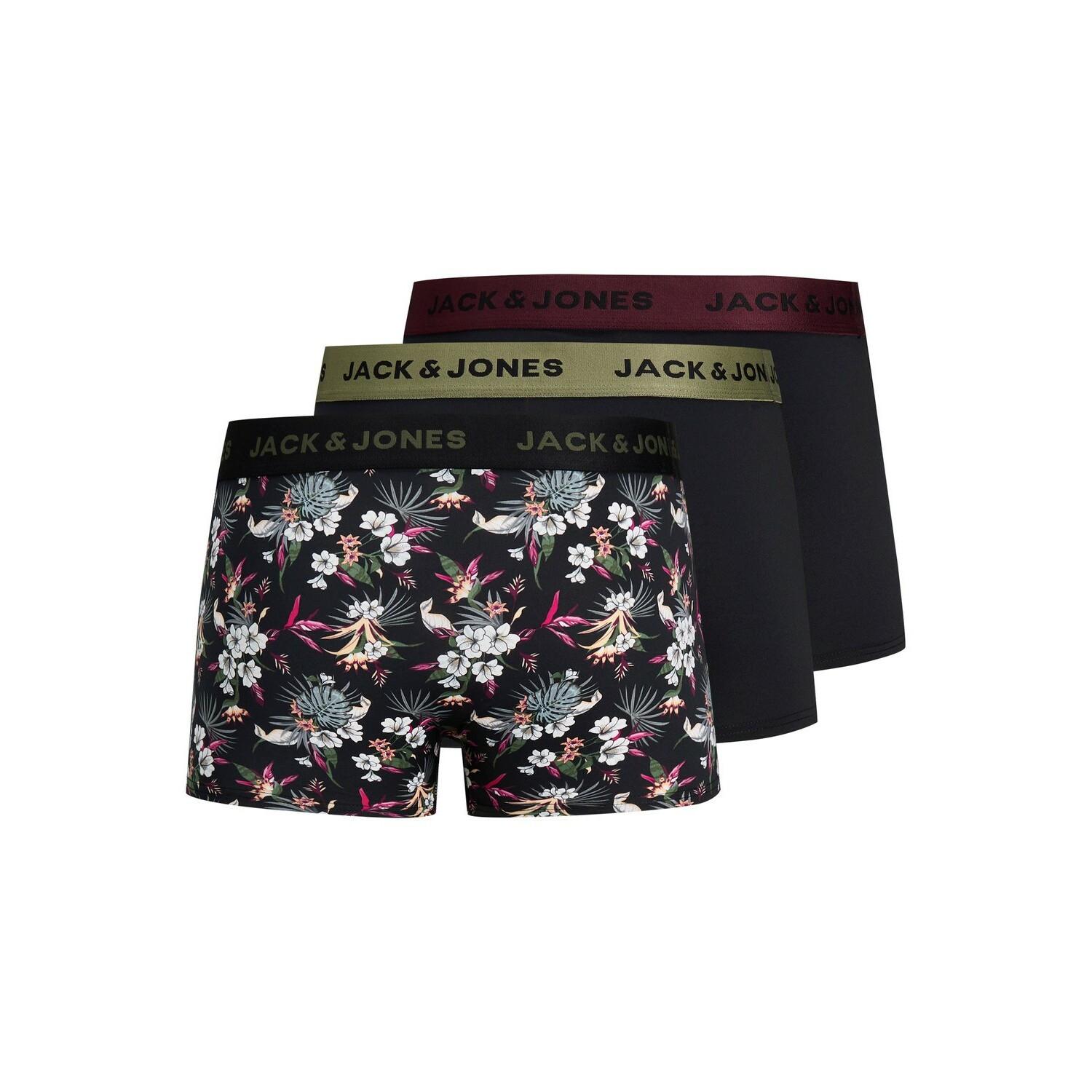JACK & JONES Satz mit 3 Boxershorts Flower Microfiber