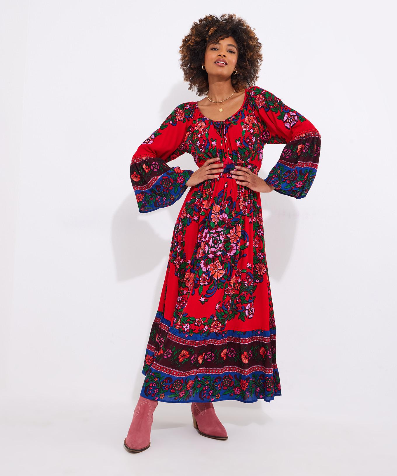 Joe Browns Maxikleid mit geraffter Taille und Blumenmuster