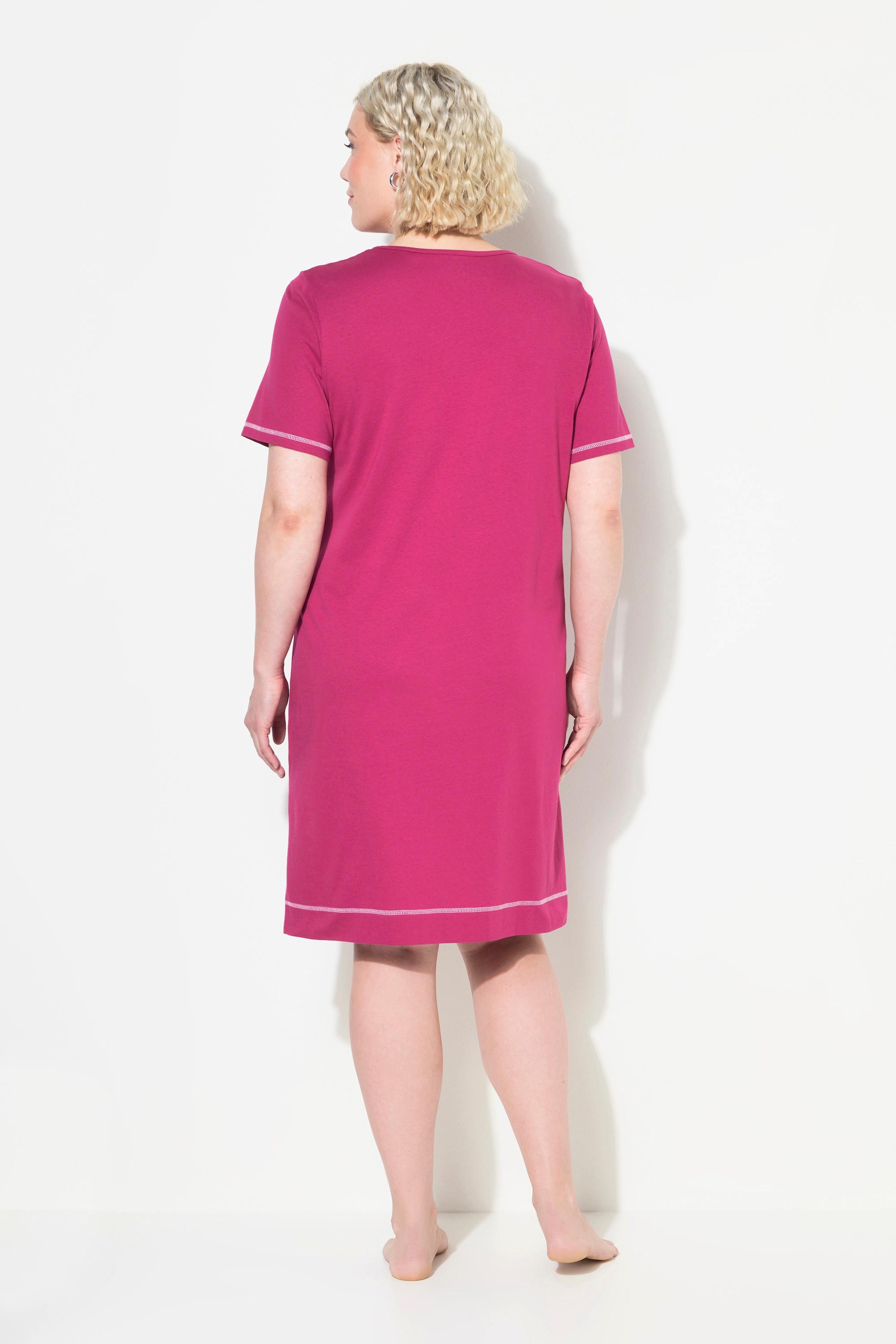 Ulla Popken Bigshirt, bedruckt, V-Ausschnitt, Halbarm
