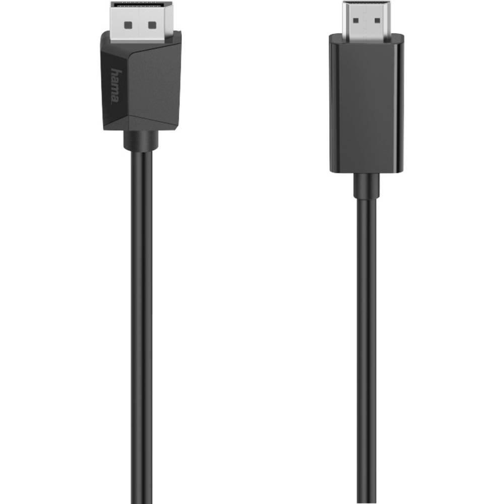 hama Video-Kabel, DisplayPort-Stecker - HDMI-Stecker, Ultra-HD 4K, 1.5 m