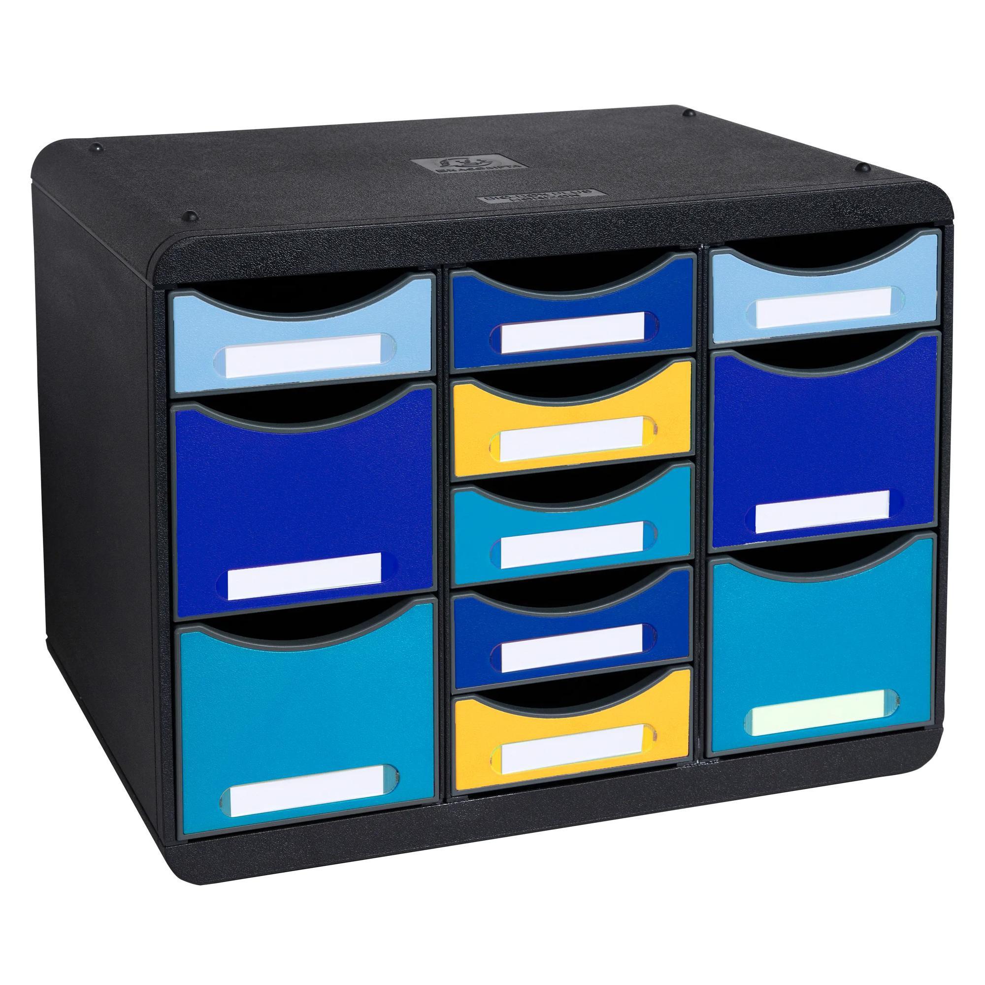Exacompta Schubladenbox STORE BOX MULTI, 11 offene Schubladen, Bee Blue